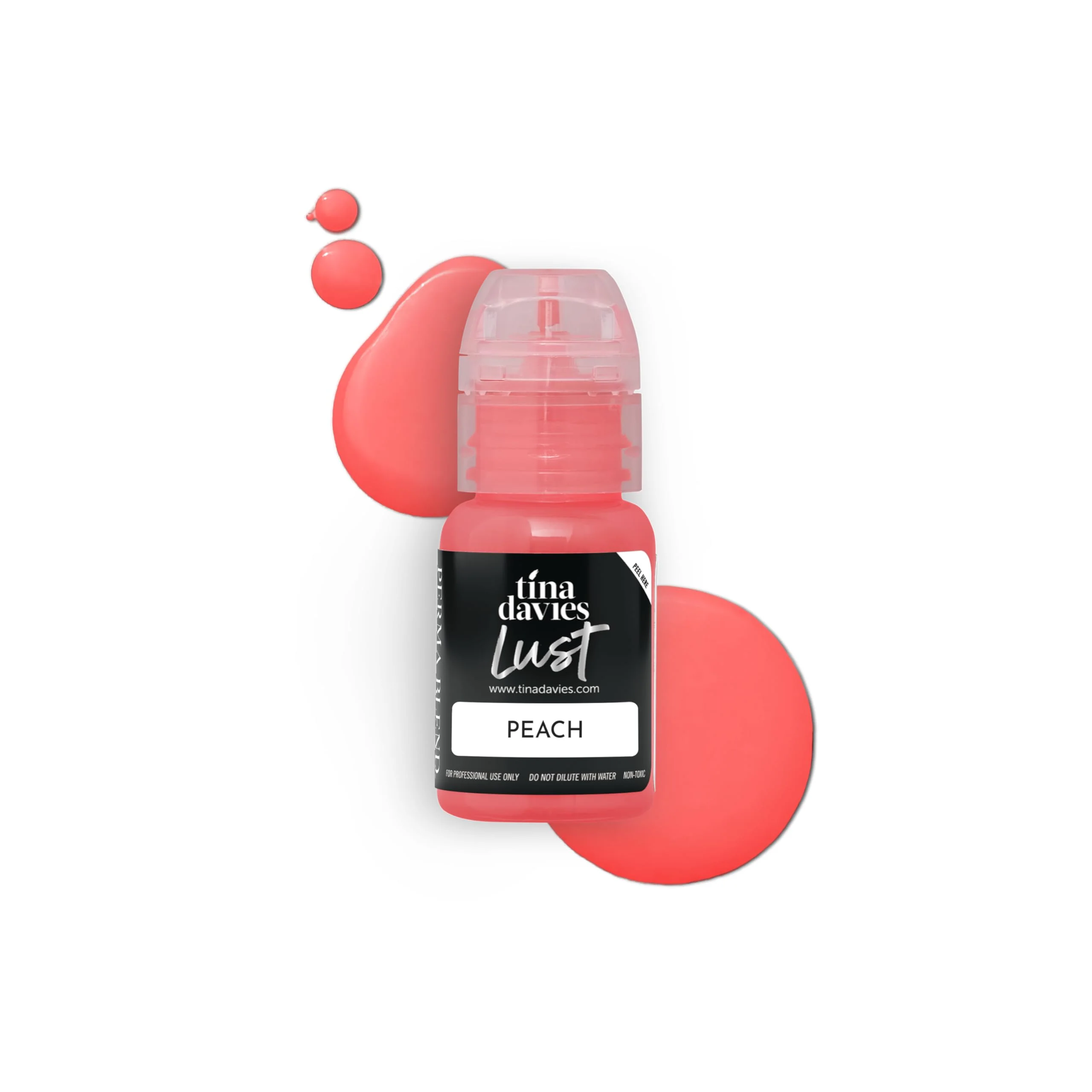 Secure Tina Davies Professional Envy Lust Lip Pigments - Permanent Lip Makeup - Colors Heal True to Tone - High Retention - Lust Peach 1 2oz 15ml Bottle Specialty
