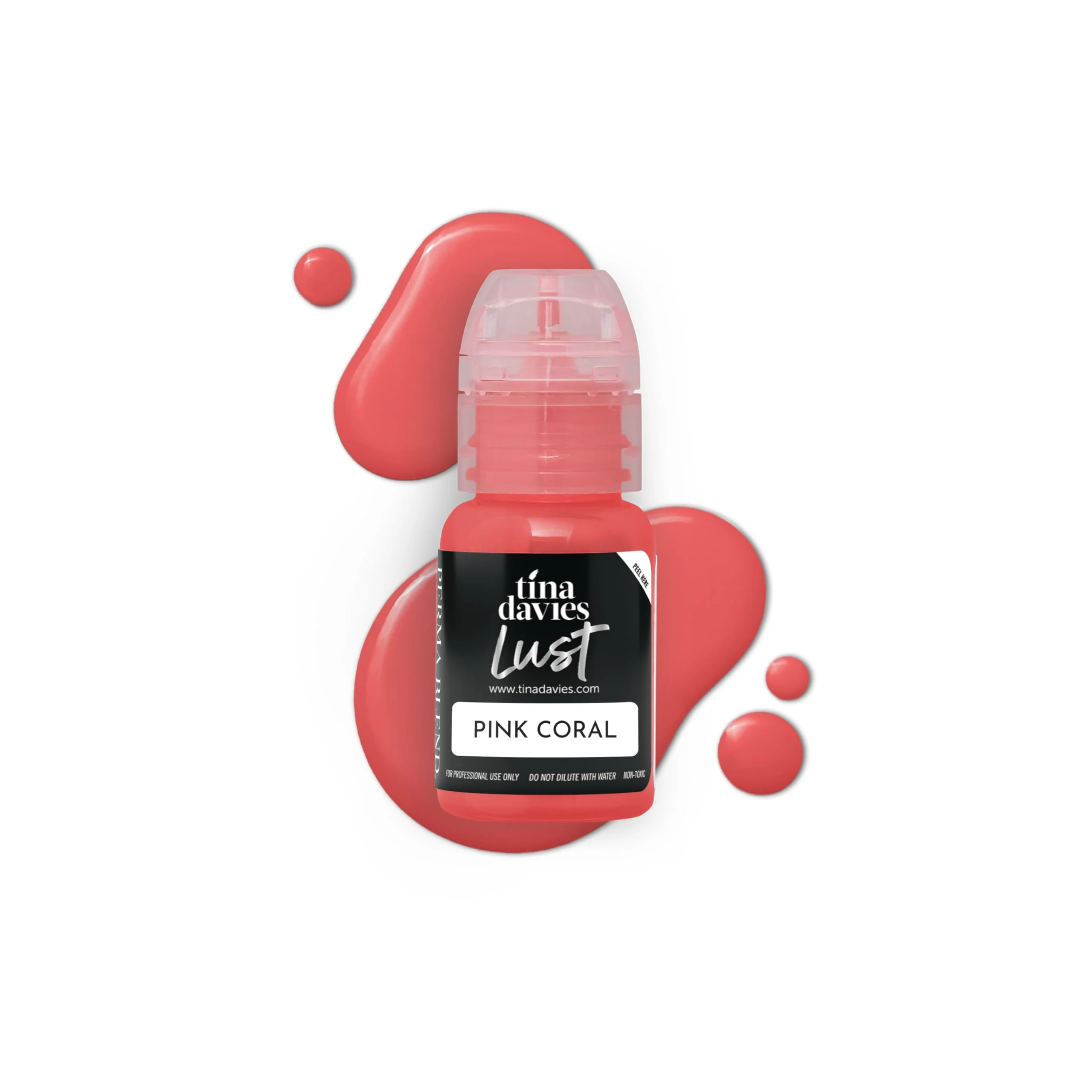 Easy-to-Use Tina Davies Professional Envy Lust Lip Pigments - Permanent Lip Makeup - Colors Heal True to Tone - High Retention - Lust Pink Coral 1 2oz 15ml Safe