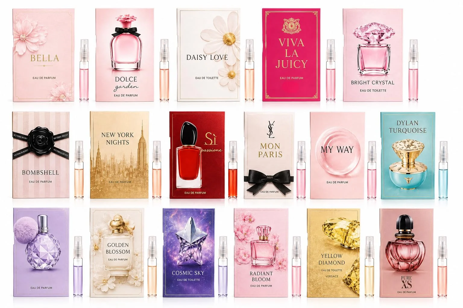 Dependable Travel Perfume Set for Women - 8 Mini Fragrance Samples Portable Perfume Vials for Purse Trips Organic