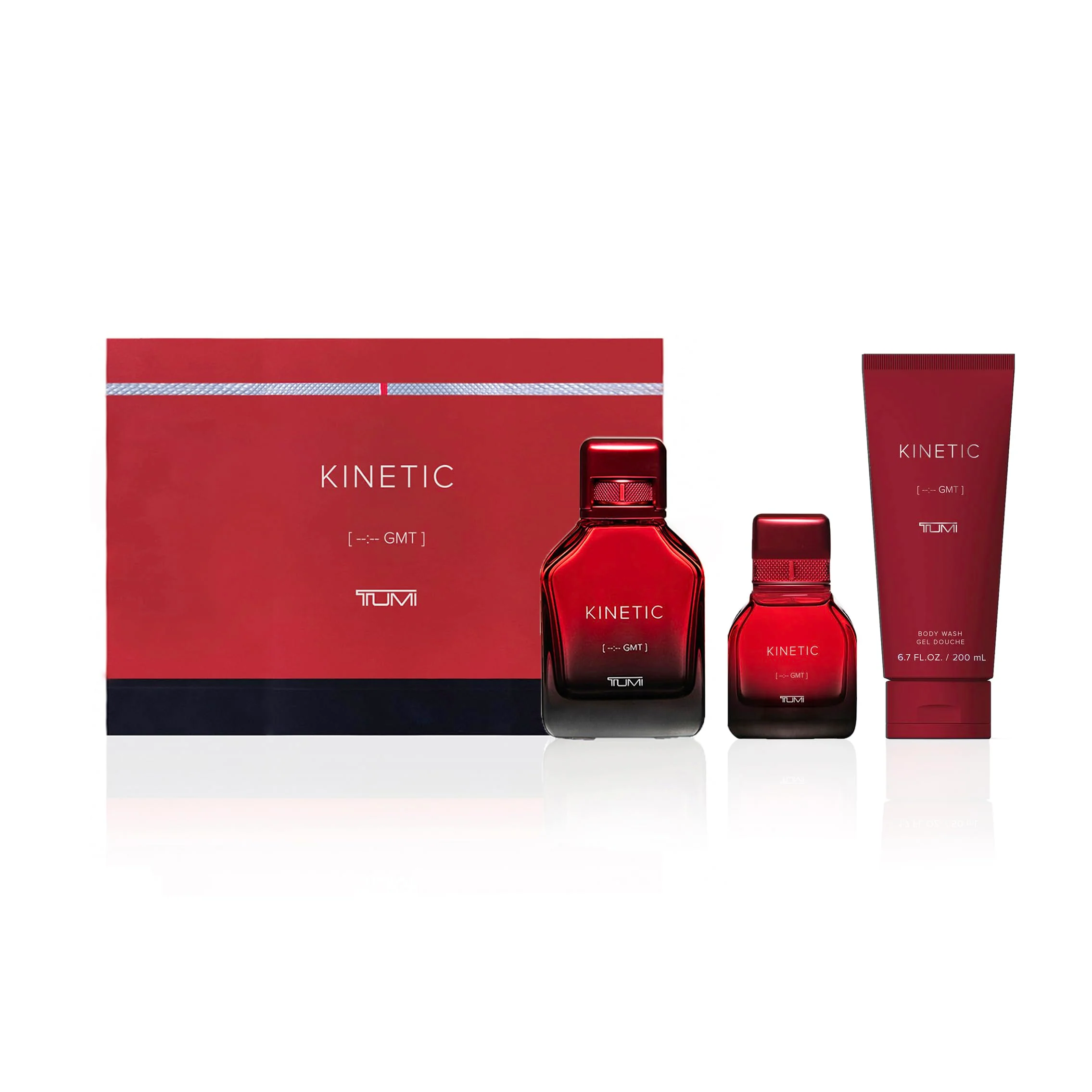 Relaxed TUMI KINETIC -- -- GMT - Spicy Cologne for Men with Smoky Woody Notes - 3.4 oz 1.0 oz Eau de Parfum 6.7 oz Body Wash Green