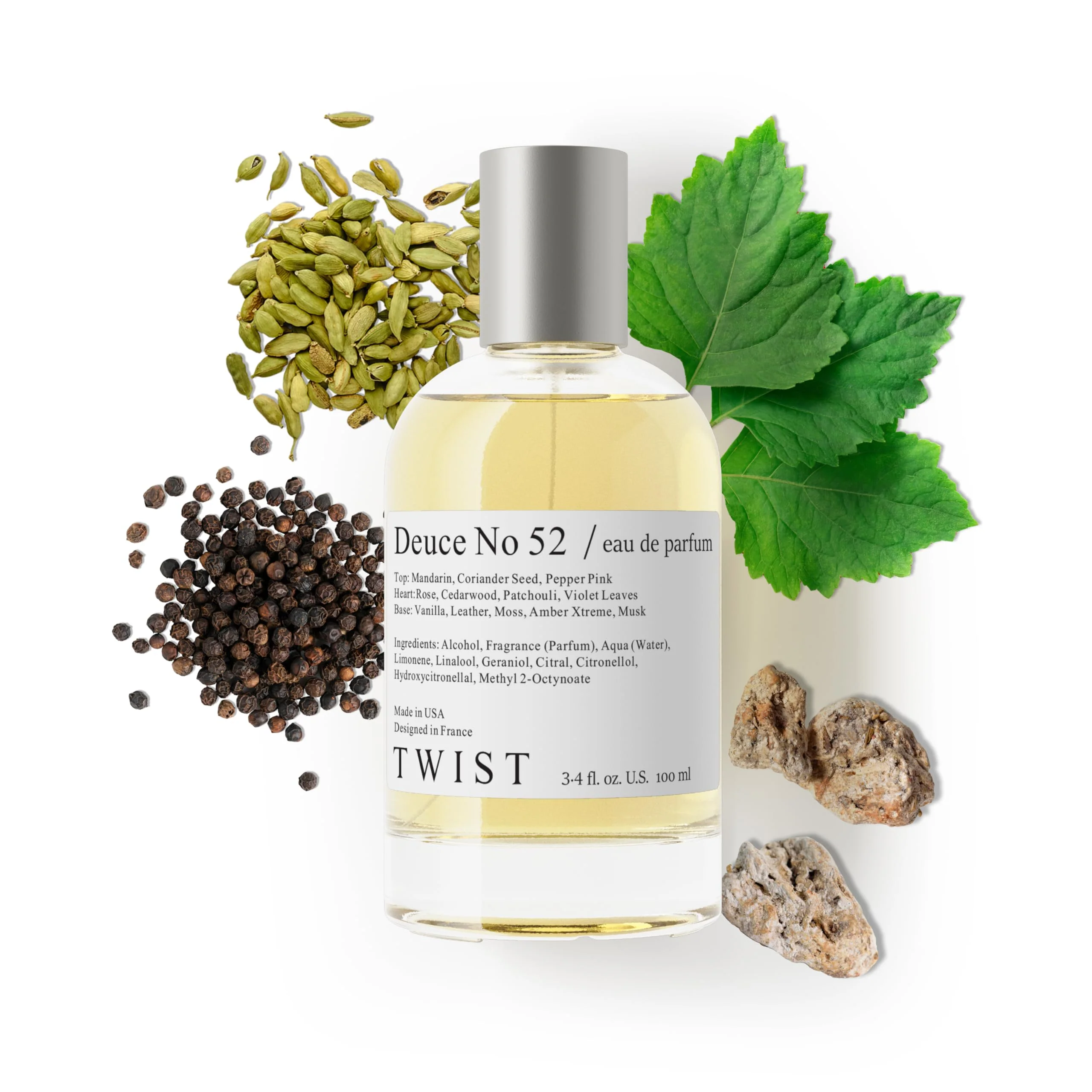 Convenient Twist - Deuce No. 52 - Eau De Parfum Inspired by Tuxedo Vest Long-Lasting Perfume for Women Men Paraben Vegan Clean Ingredients Unisex Reusable