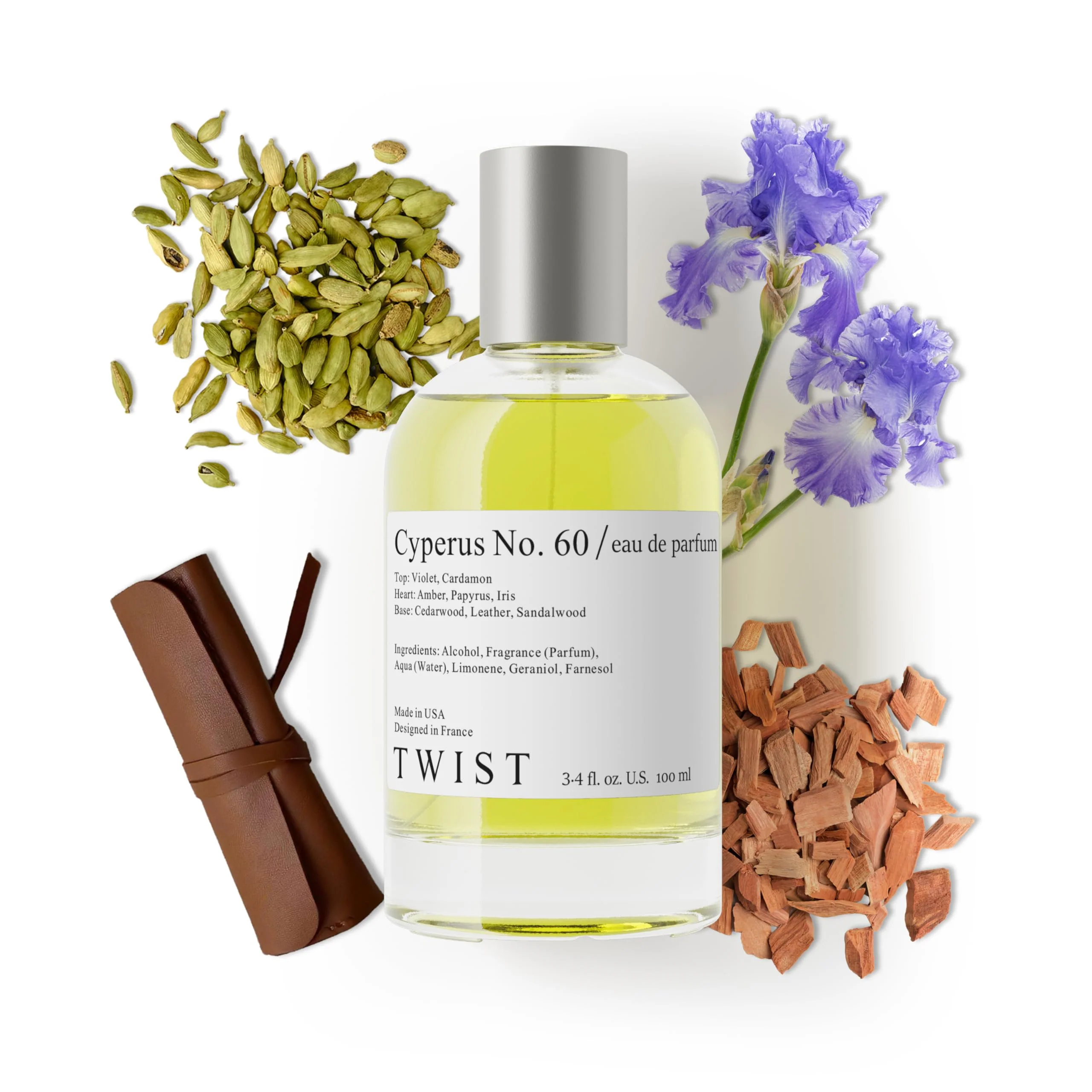 Comfortable Twist - Cyperus No. 60 - Eau De Parfum Inspired by Santal 33 Long-Lasting Perfume For Women Men Sandalwood Woods Vegan Clean Ingredients Safe