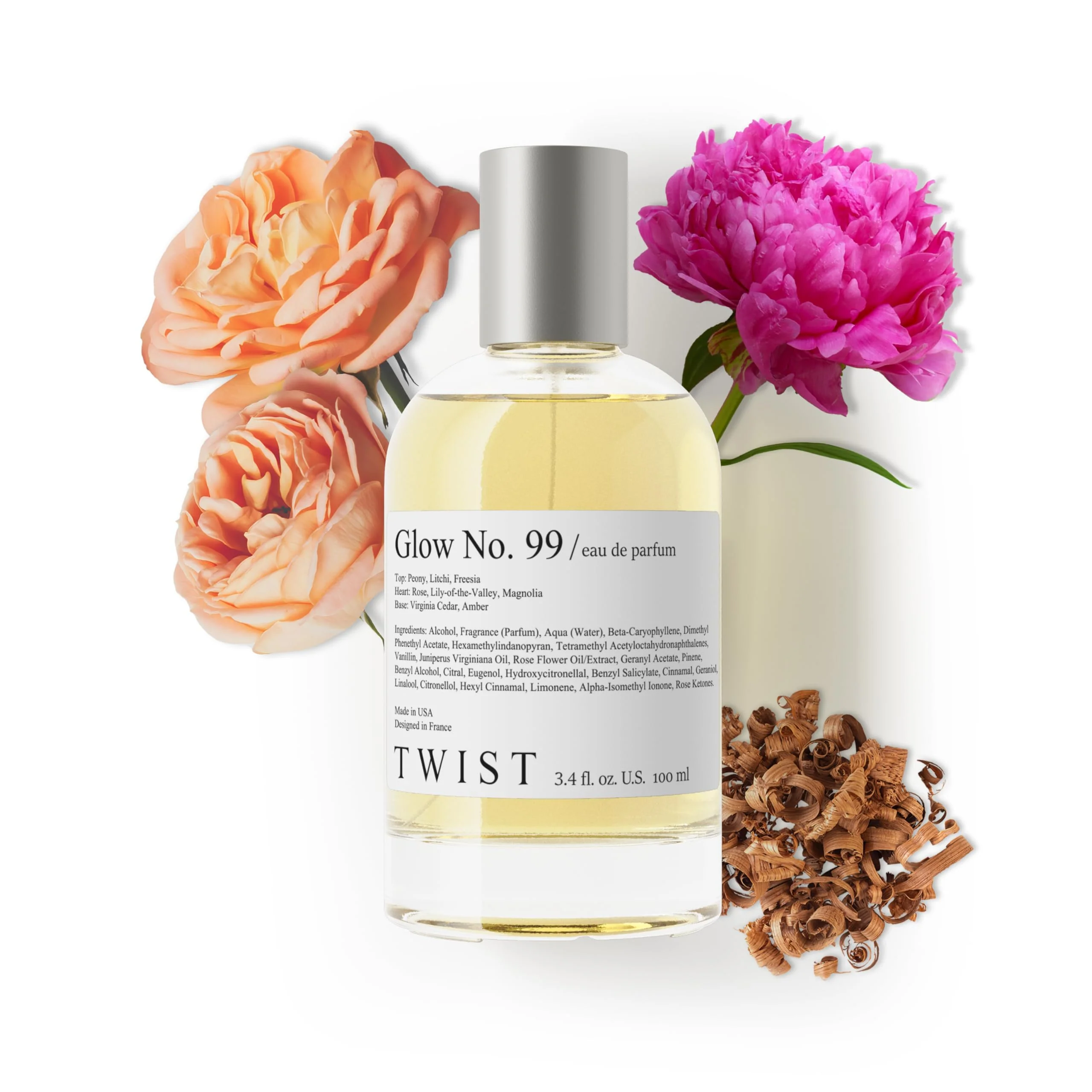 Modern Twist Glow No. 99 - Inspired by Chlo.e EDP Long-Lasting Perfume for Women Rose Peony Vegan Clean Ingredients Fragrance - Spray 100 ml 3.4 fl Artisan