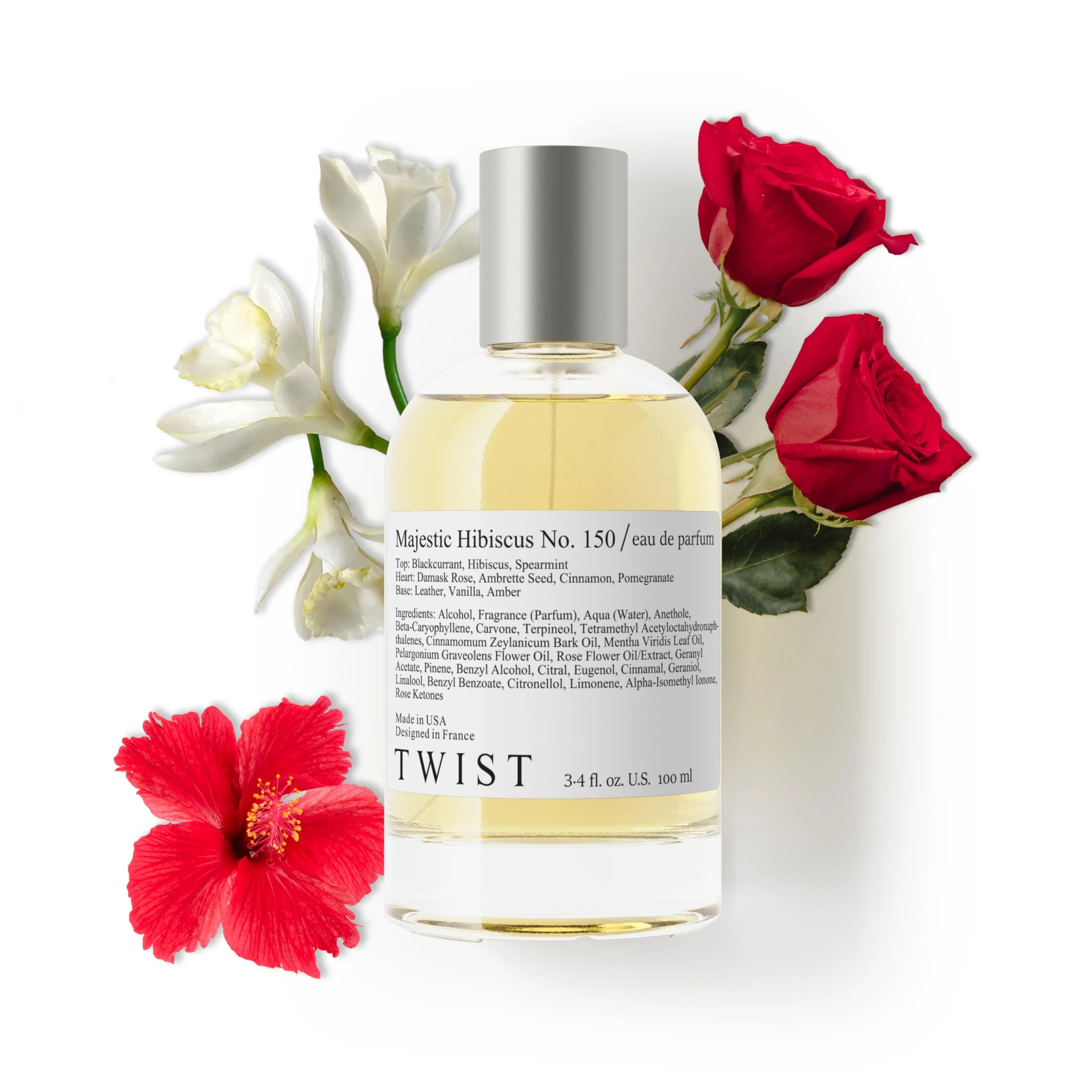 Reusable Twist Majestic Hibiscus No. 150 - Inspired by Maison Crivelli Hibiscus Mahajad Long-Lasting Perfume for Women and Men Vegan Clean Ingredients Reliable