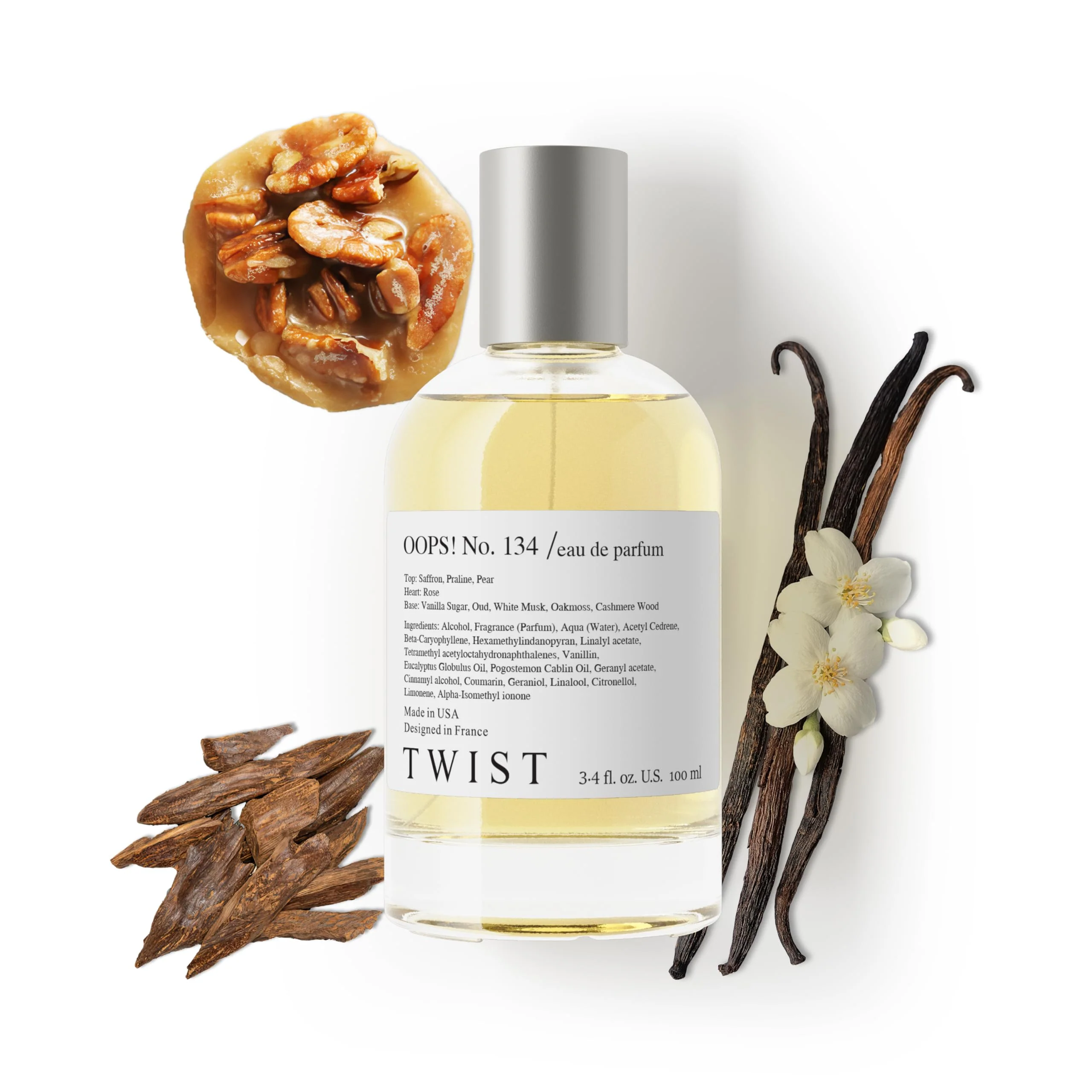 Carefully Designed Twist OOPS No. 134 - Eau De Parfum Inspired by Kay. Oudgasm Vanilla Oud Long-Lasting Perfume for Women Men Oud Vanilla Unisex Fragrance Vegan Authentic