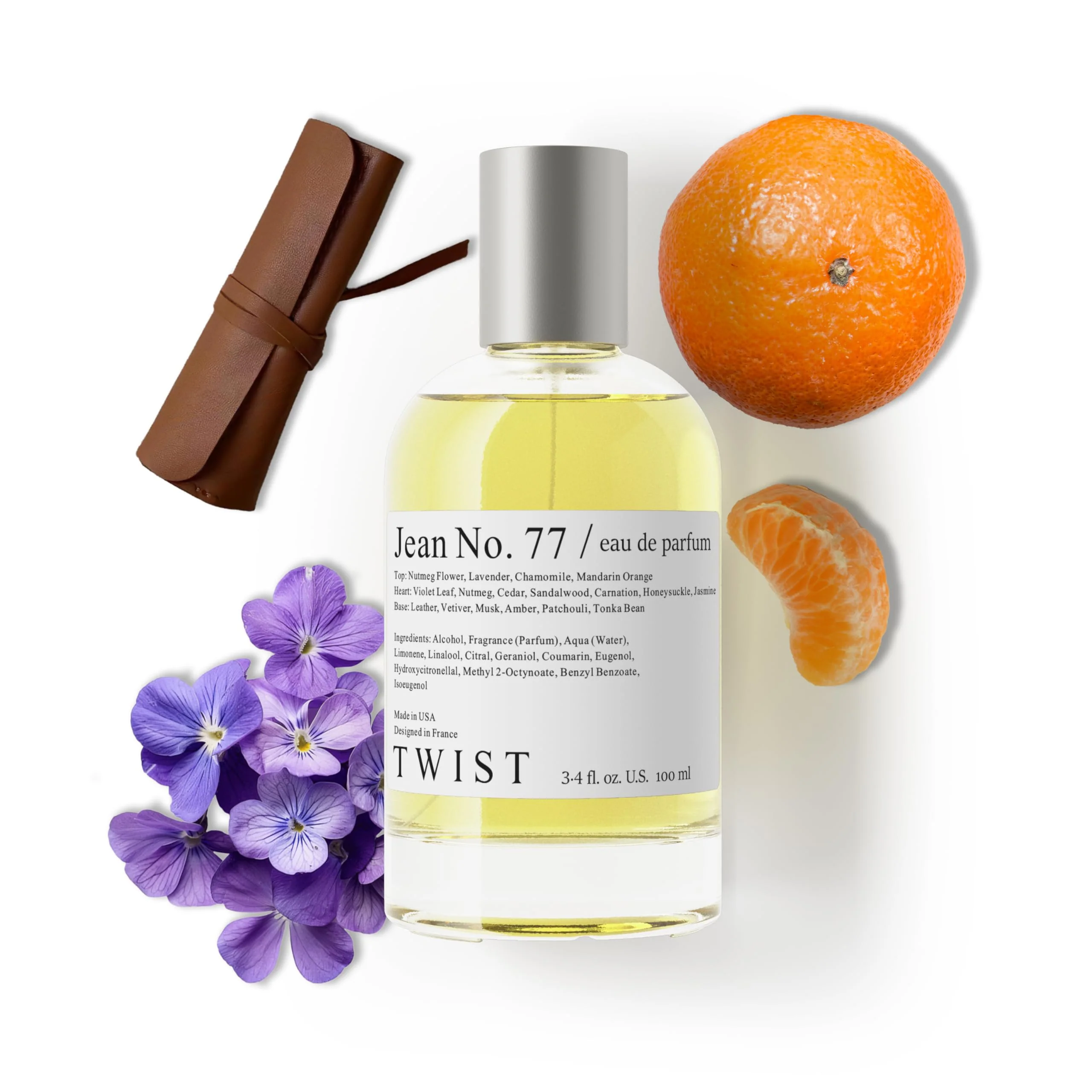 High-Grade Twist Jean No. 77 - Eau De Parfum Inspired by D. Fahrenh. Long-Lasting Perfume For Men Paraben Vegan Clean Ingredients Fragrance - Spray 100 Reusable