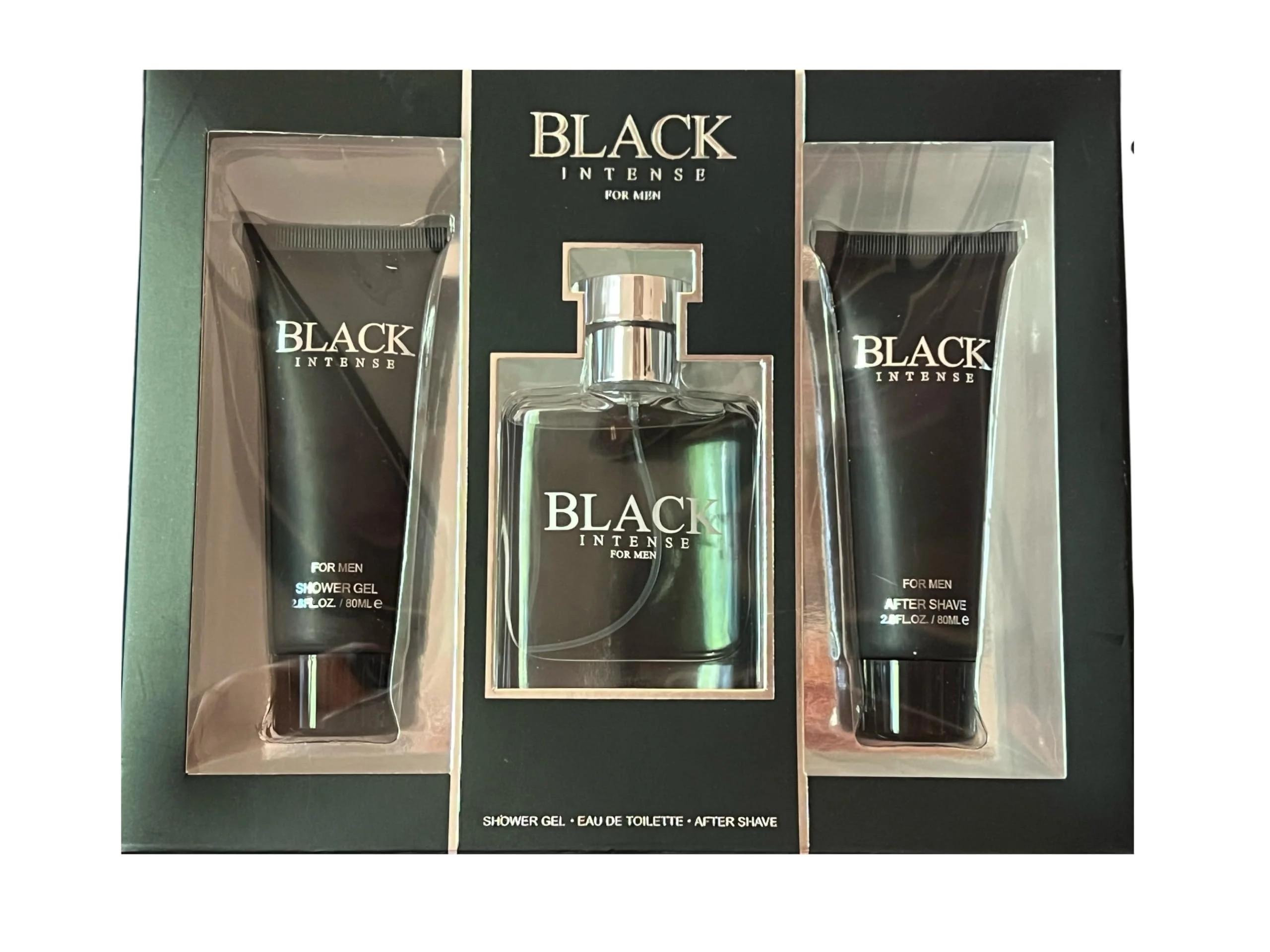 Refined United Scents Black Intense For Men Gift Set Shower Gel 2.8 Fl Oz Eau de Toilette 1.7 Fl Oz After Shave 2.8 Fl Oz - Notes Sage Absinthe Lemon Innovative
