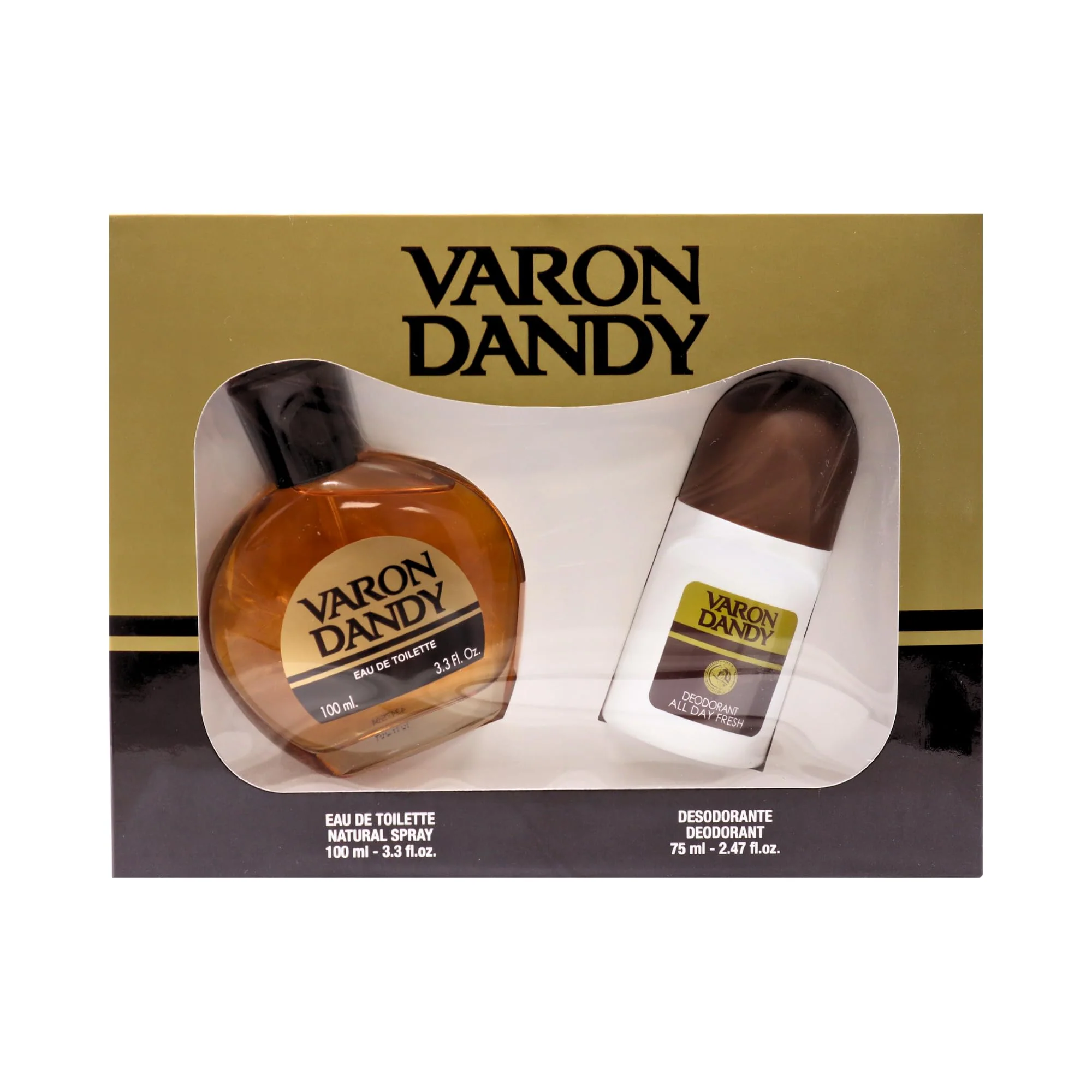 Efficient Varon Dandy Eau de Toilette and Deodorant Roll-on Gift Set for Men - 100ml EDT 50ml Roll-on Classic Fragrance and Long-lasting Freshness Elite