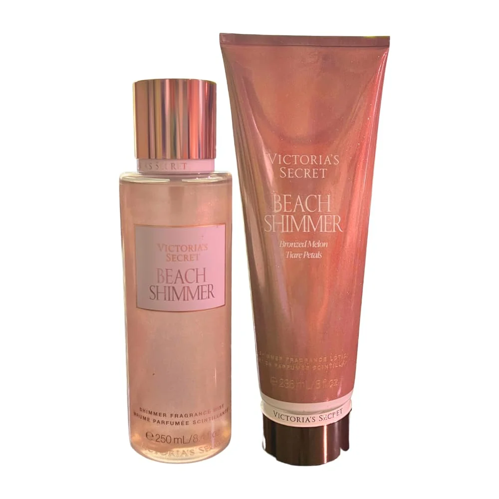 Outstanding Victoria's Secret Fragrance Mist Lotion - Summer Collection 2-Piece Bundle for Women Beach Shimmer Versatile