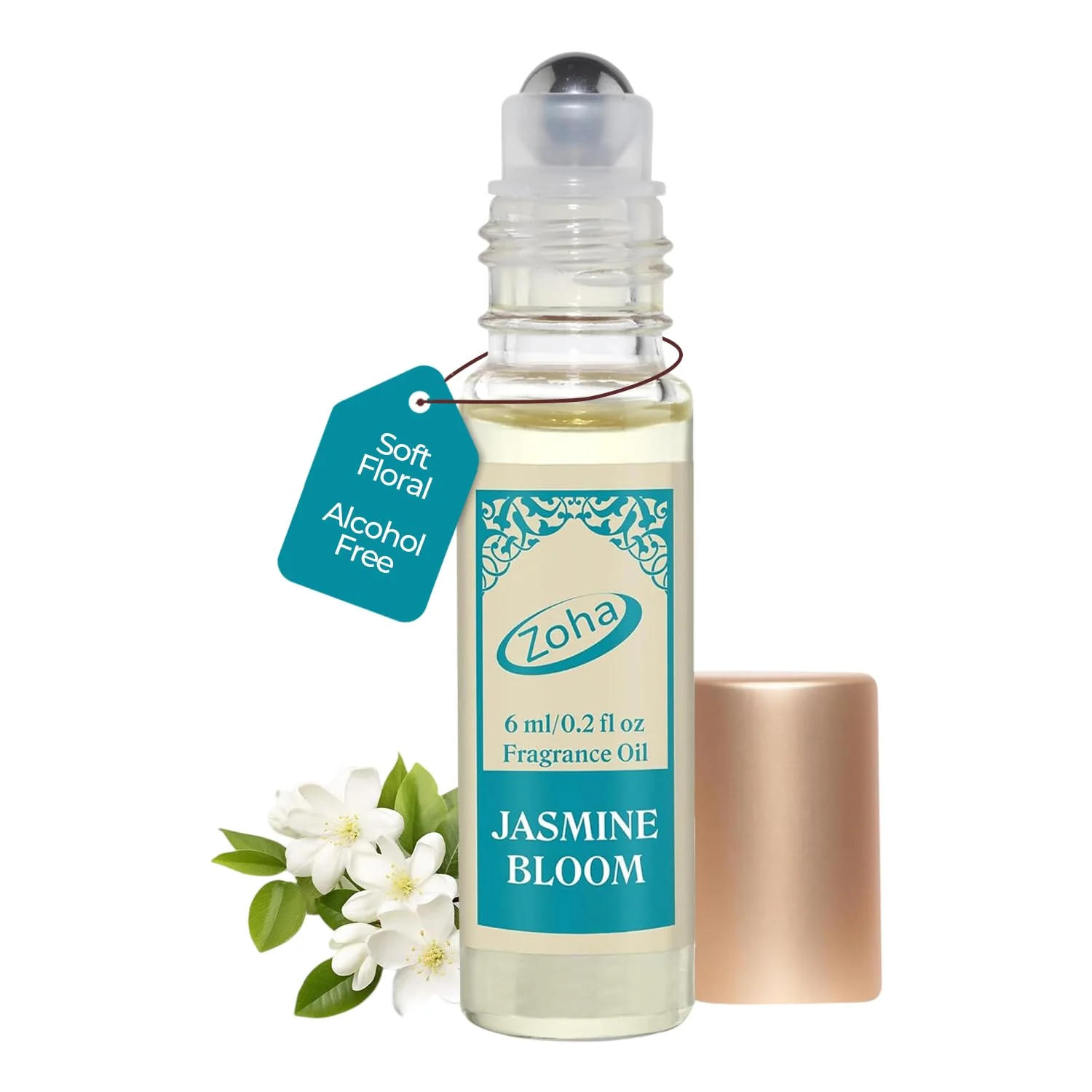 Fast Zoha Jasmine Bloom Roll on Perfumes for Women Men Alcohol- Jasmine Perfume Oil Travel Size Long Lasting Fragrance 6ml Roller Prestigious