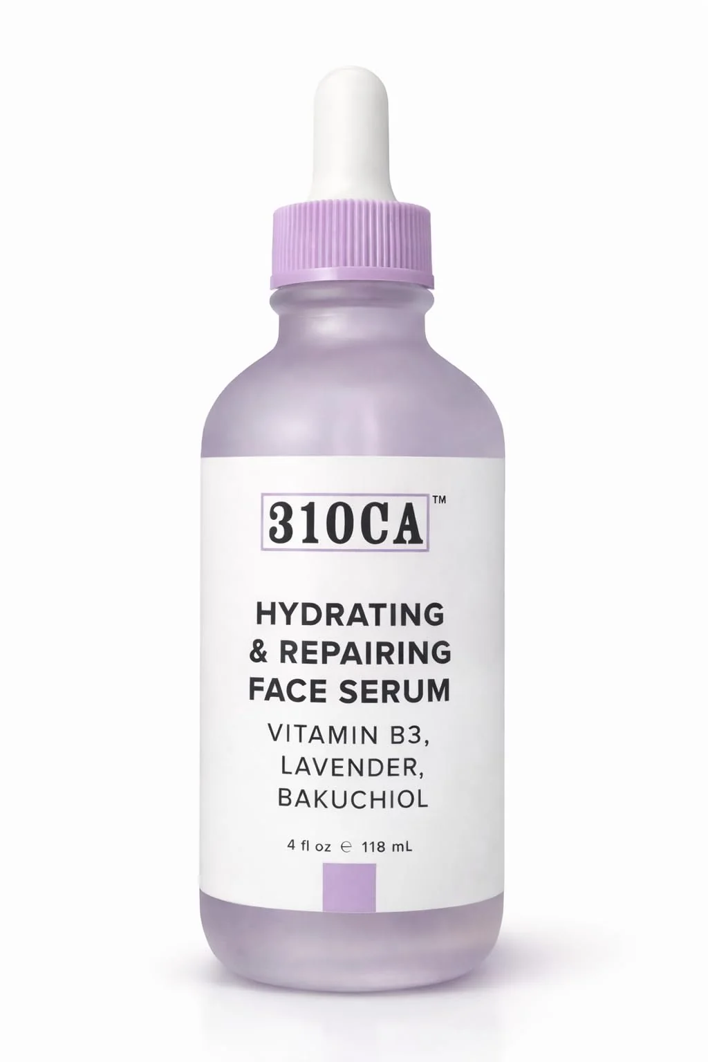 Recyclable 310CA™ Hydrating Repairing Face Serum with Vitamin B3 Lavender Bakuchiol Improves Skin Radiance 4 fl oz Proven