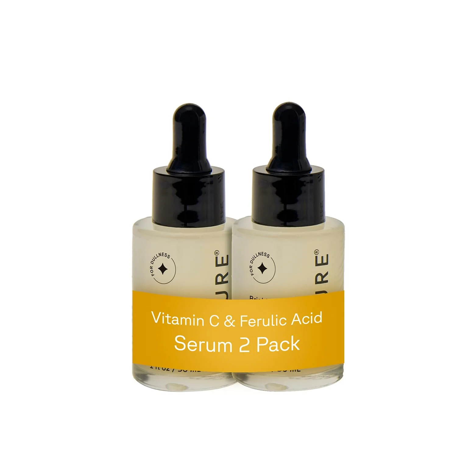 Environmentally Friendly Acure Brightening 2 Vitamin C Ferulic Acid Serum - Vit C Serum for Face Anti Aging Bright Glow for Women Men Facial Skincare Vegan Cruelty Minimalist