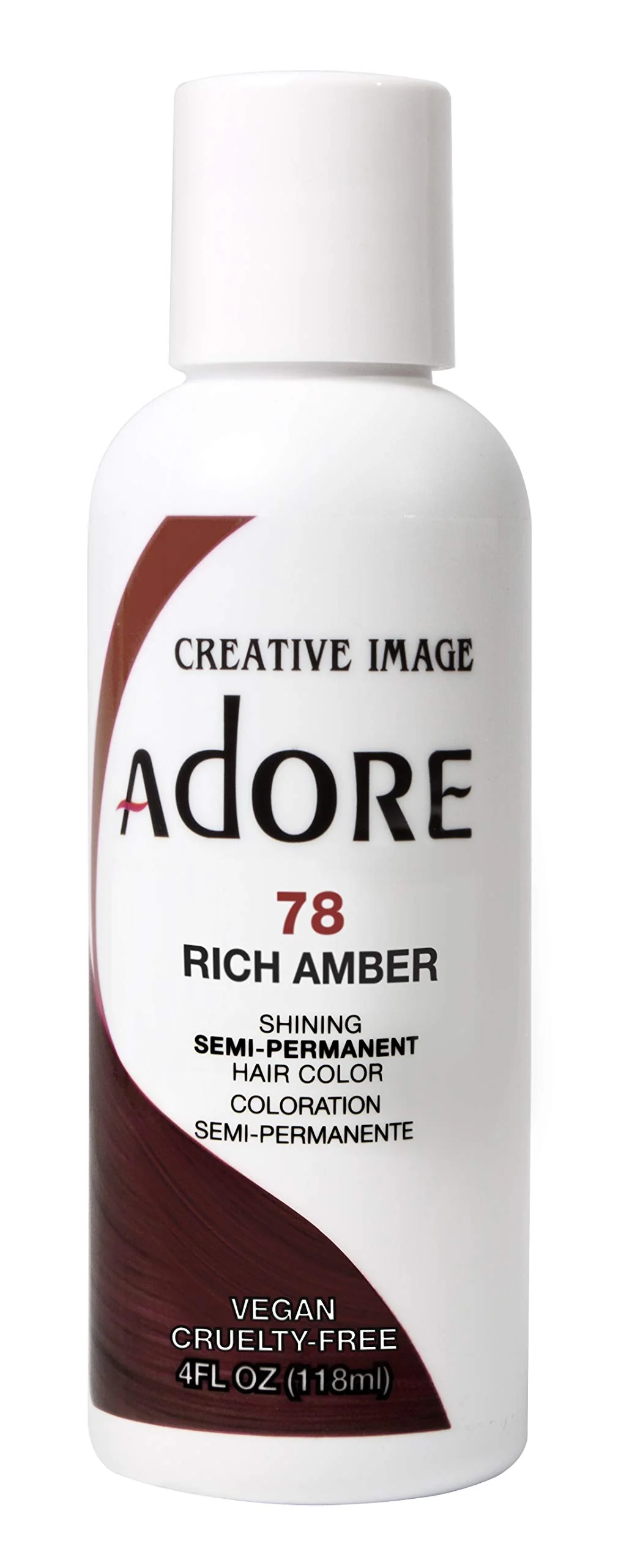 Genuine Adore Semi-Permanent Haircolor 078 Rich Amber 4 Ounce 118ml 6 Pack Reusable