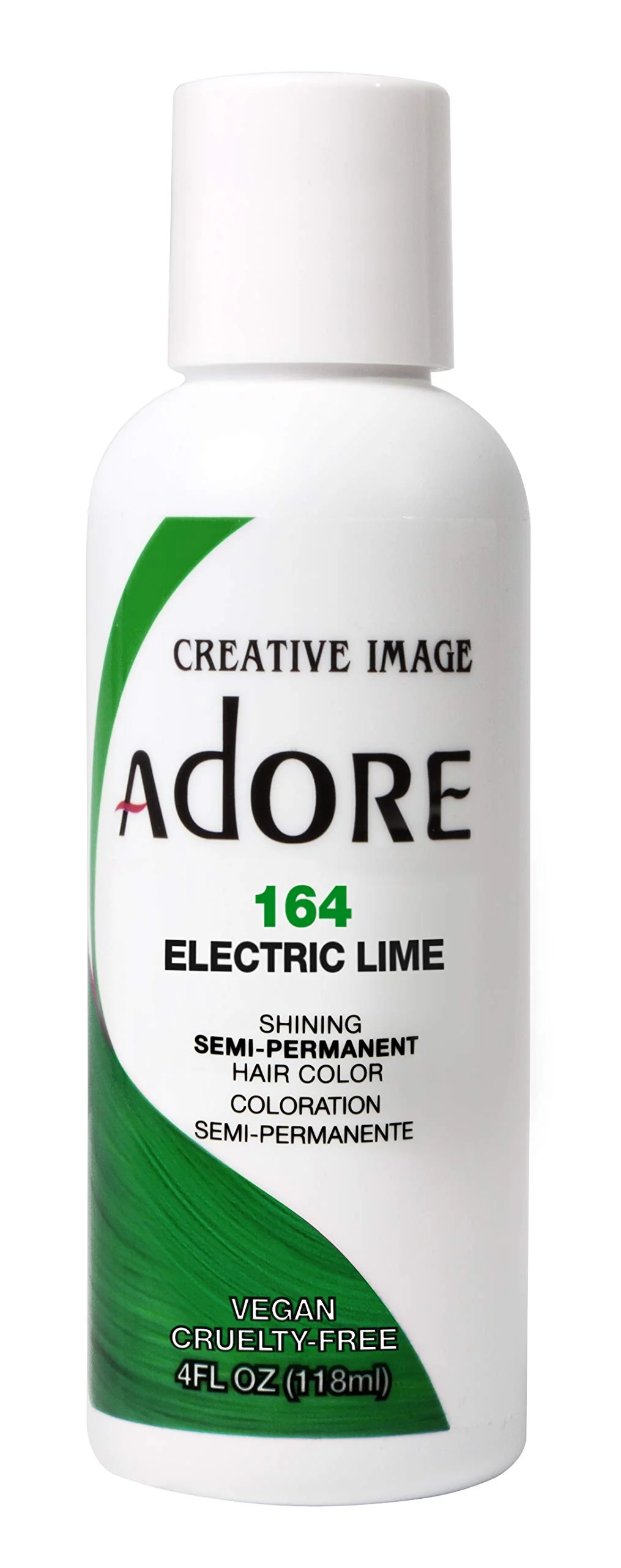 Recyclable Adore Semi Permanent Hair Color - Vegan and Cruelty- Hair Dye - 4 Fl Oz - 164 Electric Lime Pack of 3 Artisan