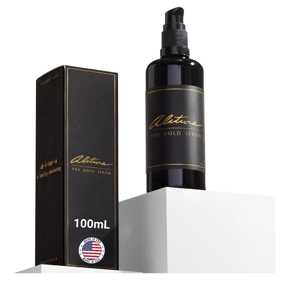 Trusted Alitura Gold Serum - Hydrating Nourishing Facial Serum with Botanicals Peptides - For a Radiant-Looking Complexion - 100ml Natural