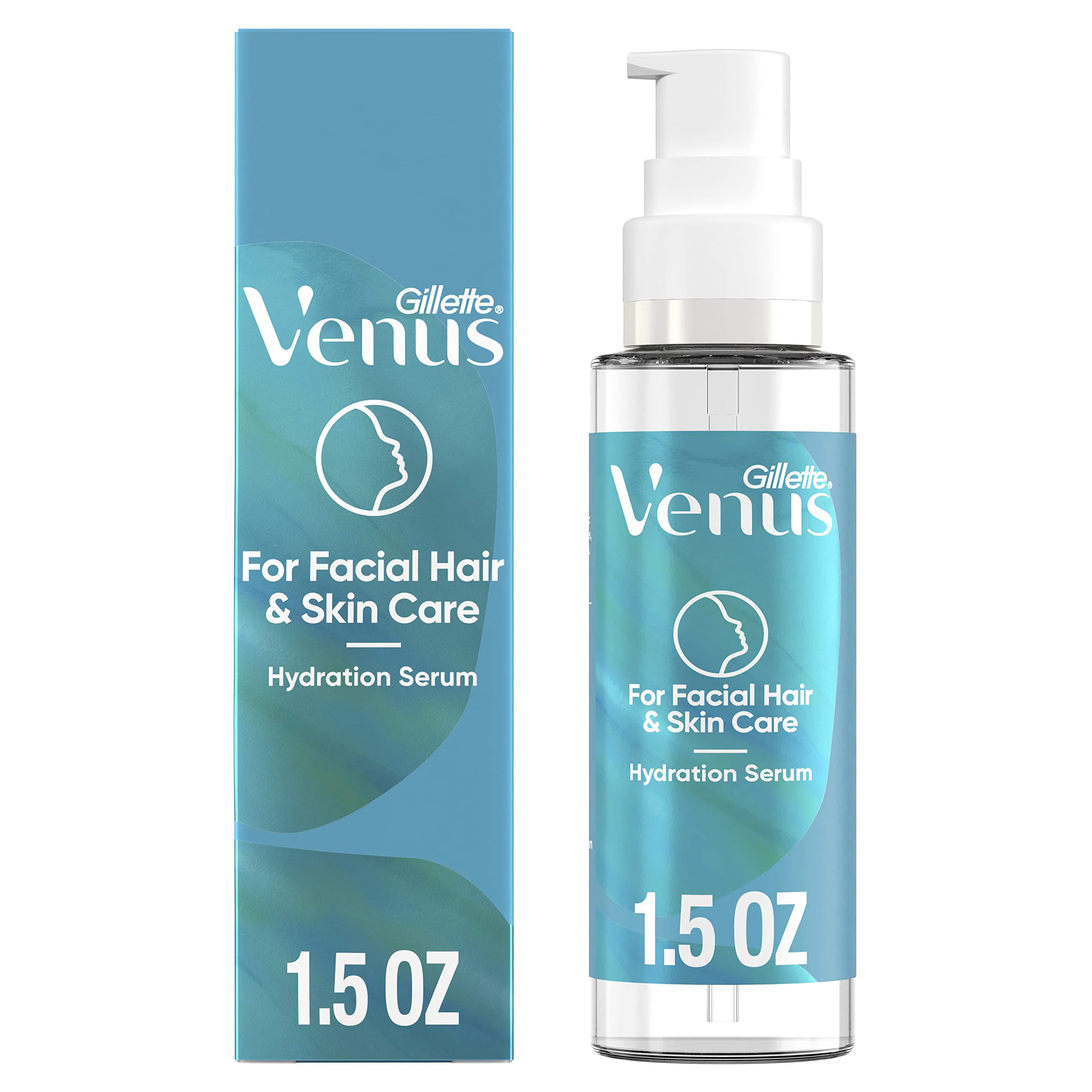 Certified Gillette Venus Facial Hydration Serum with a Touch of Hyaluronic Acid 1.5 oz Bottle Use Post Dermaplaning Tool Dermaplaning Moisturizer Dermaplane Professional