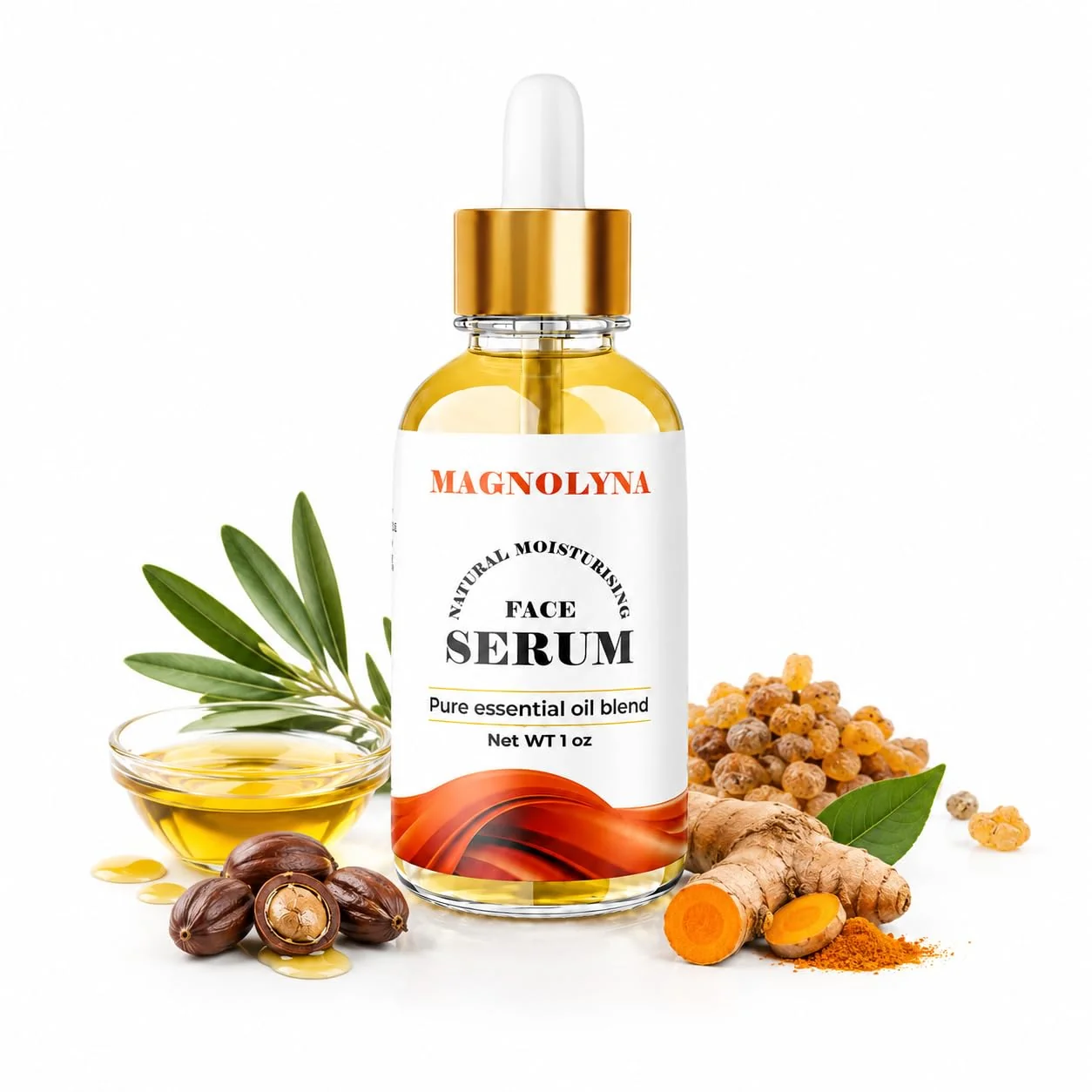 Contemporary Magnolyna Natural Face Serum - Hydrating Moisturizing Essential Oil Blend - 1 oz Original Design
