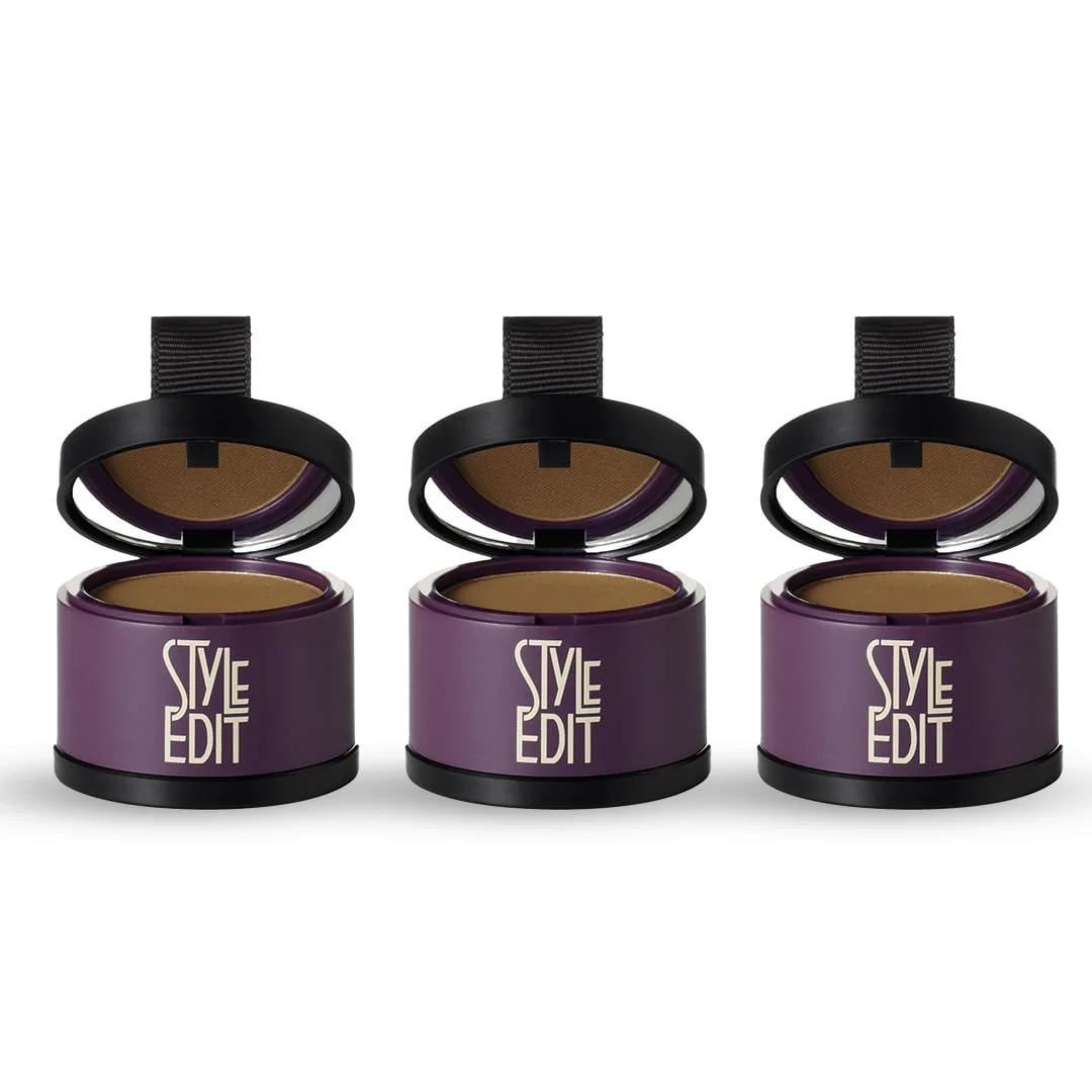 Secure Style Edit Root Touch Up Powder Temporary Hair Color for Gray Roots and Thinning Hair Salon-Quality Transfer-Resistant Hair Concealer Light