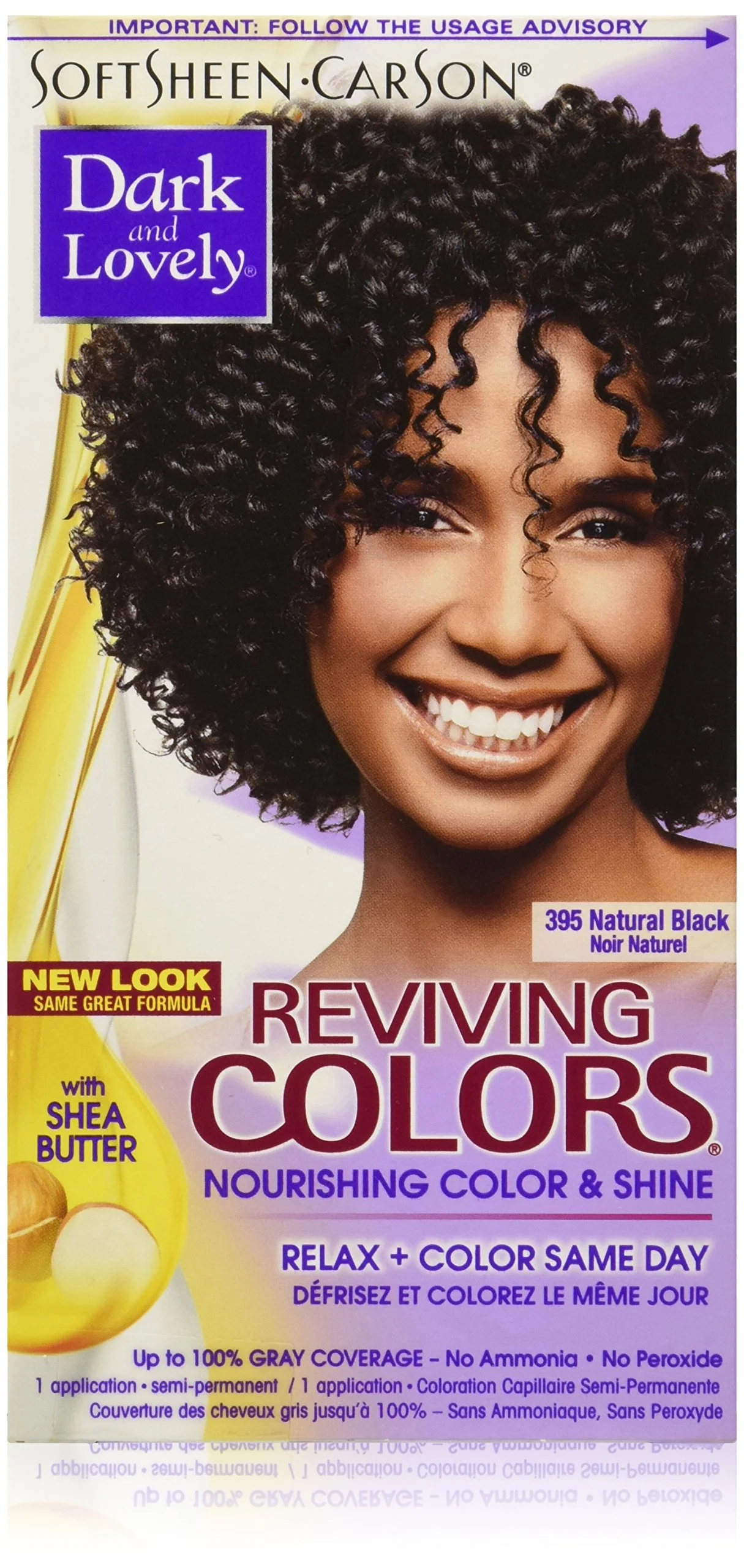 Crafted SoftSheen-Carson Dark and Lovely Reviving Colors Nourishing Color Shine Natural Black 395 Eco-Friendly