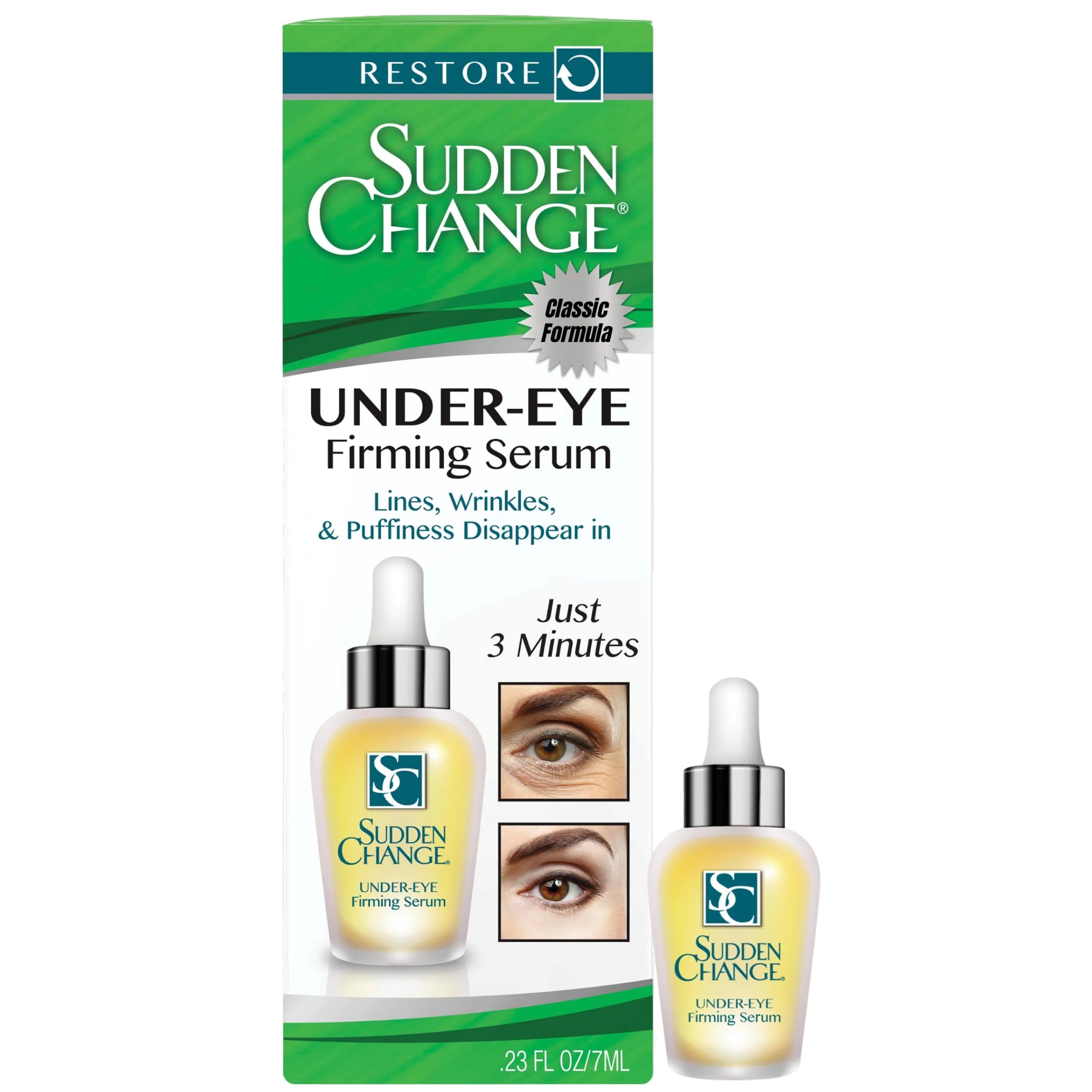 Smooth Sudden Change Instant Under-Eye Firming Serum - Fast-Acting Eye Tightening Serum for Under-Eye Bags Puffiness Lines Wrinkles 0.23 oz Pack of 1 Excellent