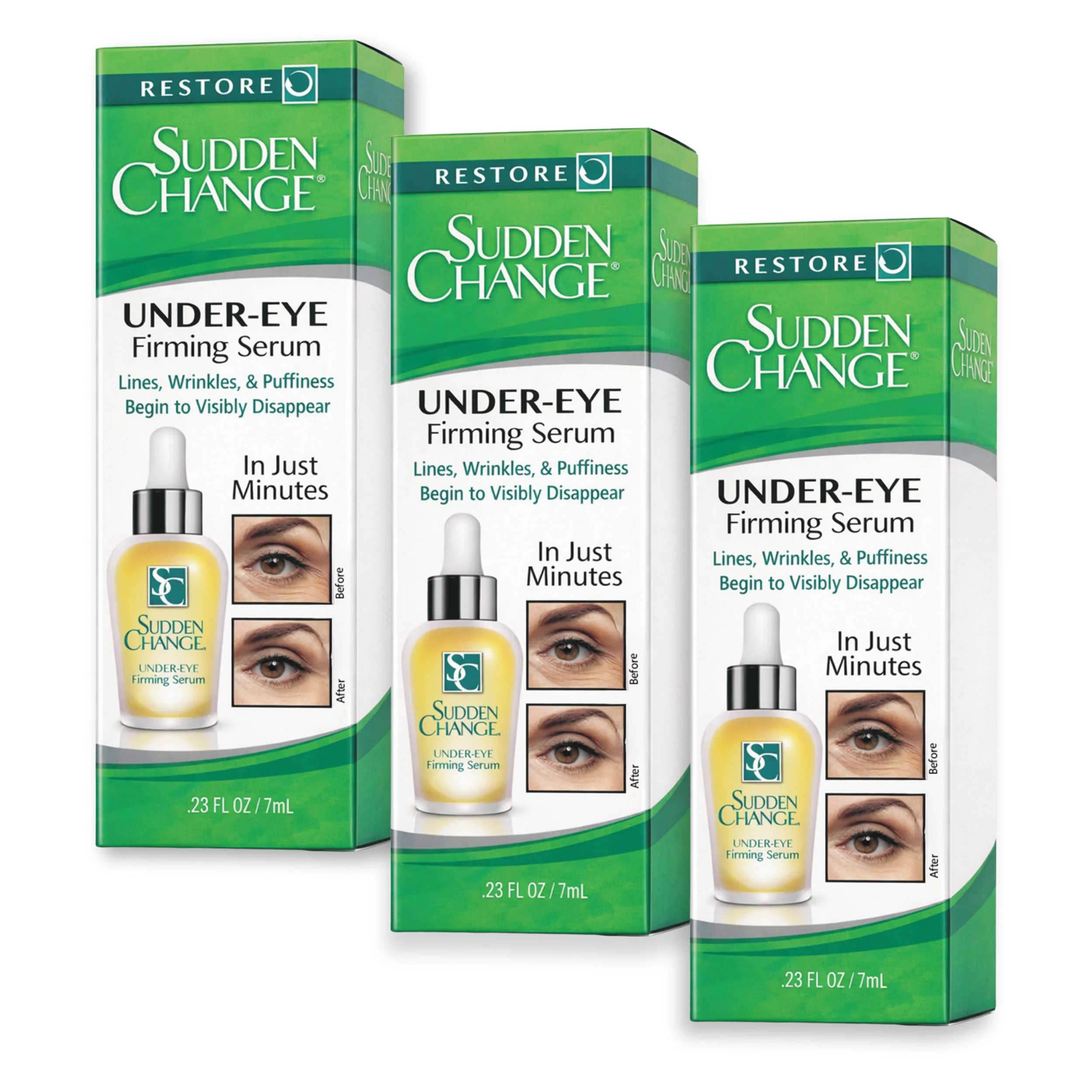 High-Grade Sudden Change Instant Under-Eye Firming Serum - Fast-Acting Eye Tightening Serum for Under-Eye Bags Puffiness Lines Wrinkles 0.23 oz Pack of 3 Trusted