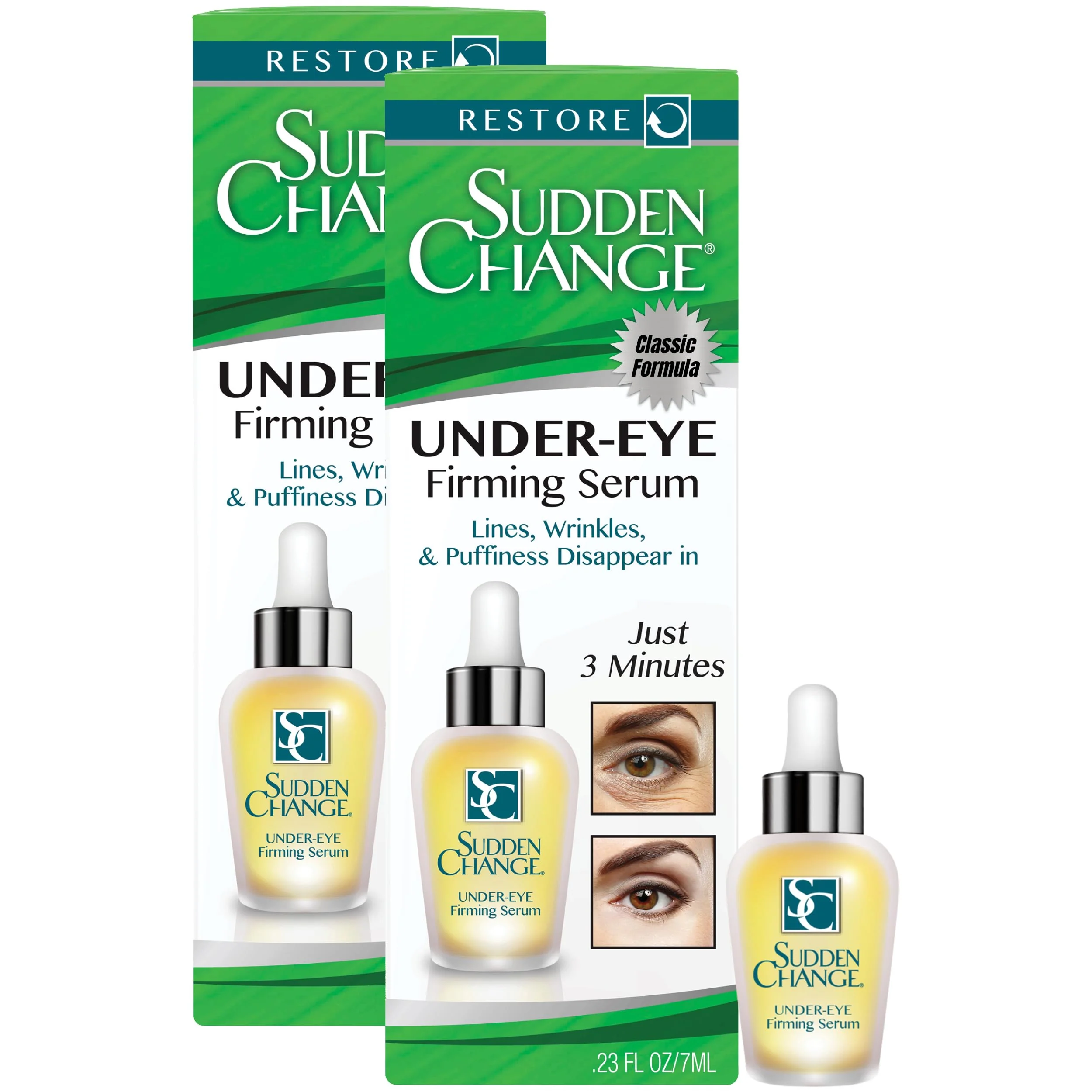 Luxury Sudden Change Instant Under-Eye Firming Serum - Classic Formula Under-Eye Bags Treatment for Puffiness Lines Wrinkles - Wear With or Without Flexible