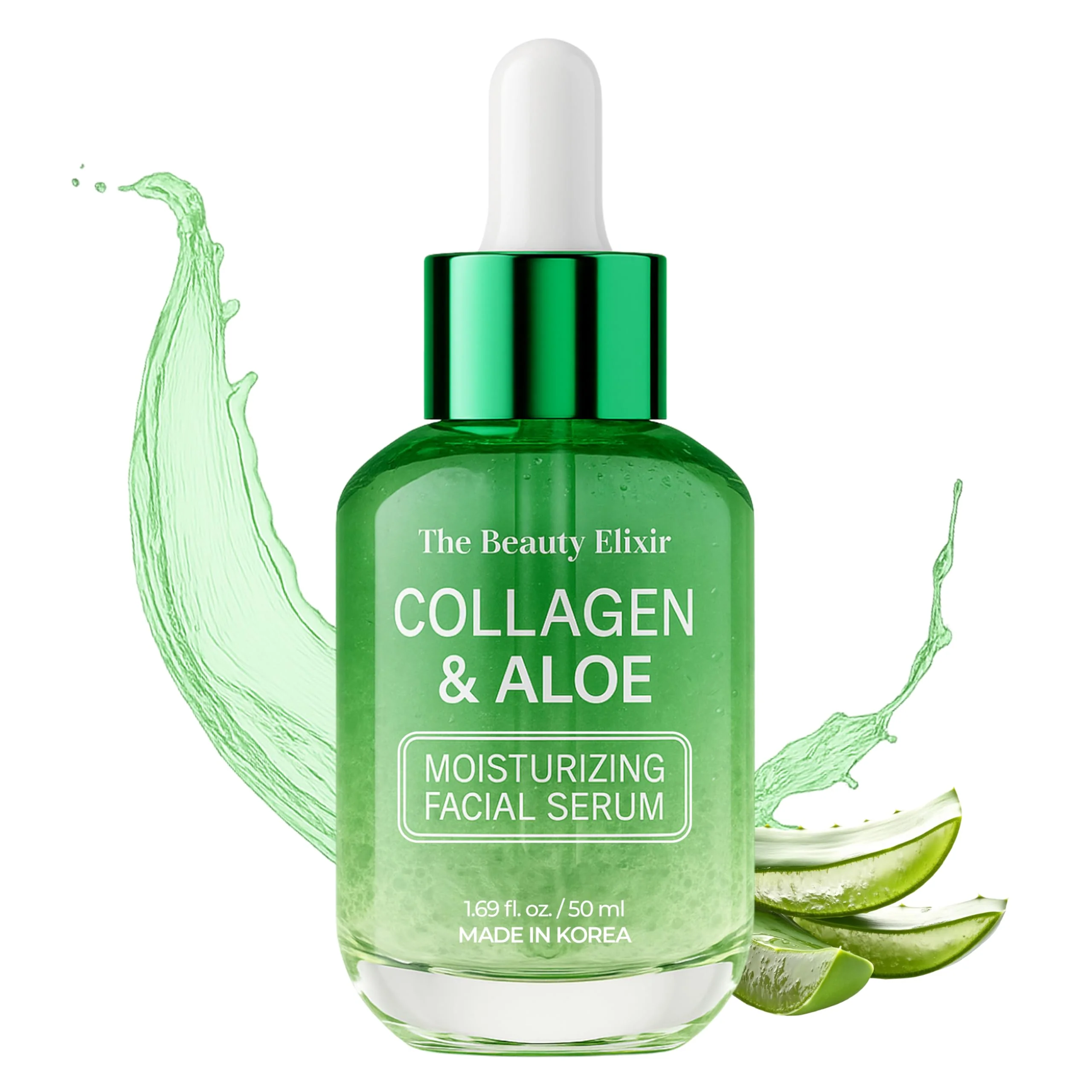 Original The Beauty Elixir Aloe Collagen Serum For Face - Dermatologist Tested Anti-Aging Ultra Hydrating Aloe Vera Gel For Face - Natural Ingredients Innovative