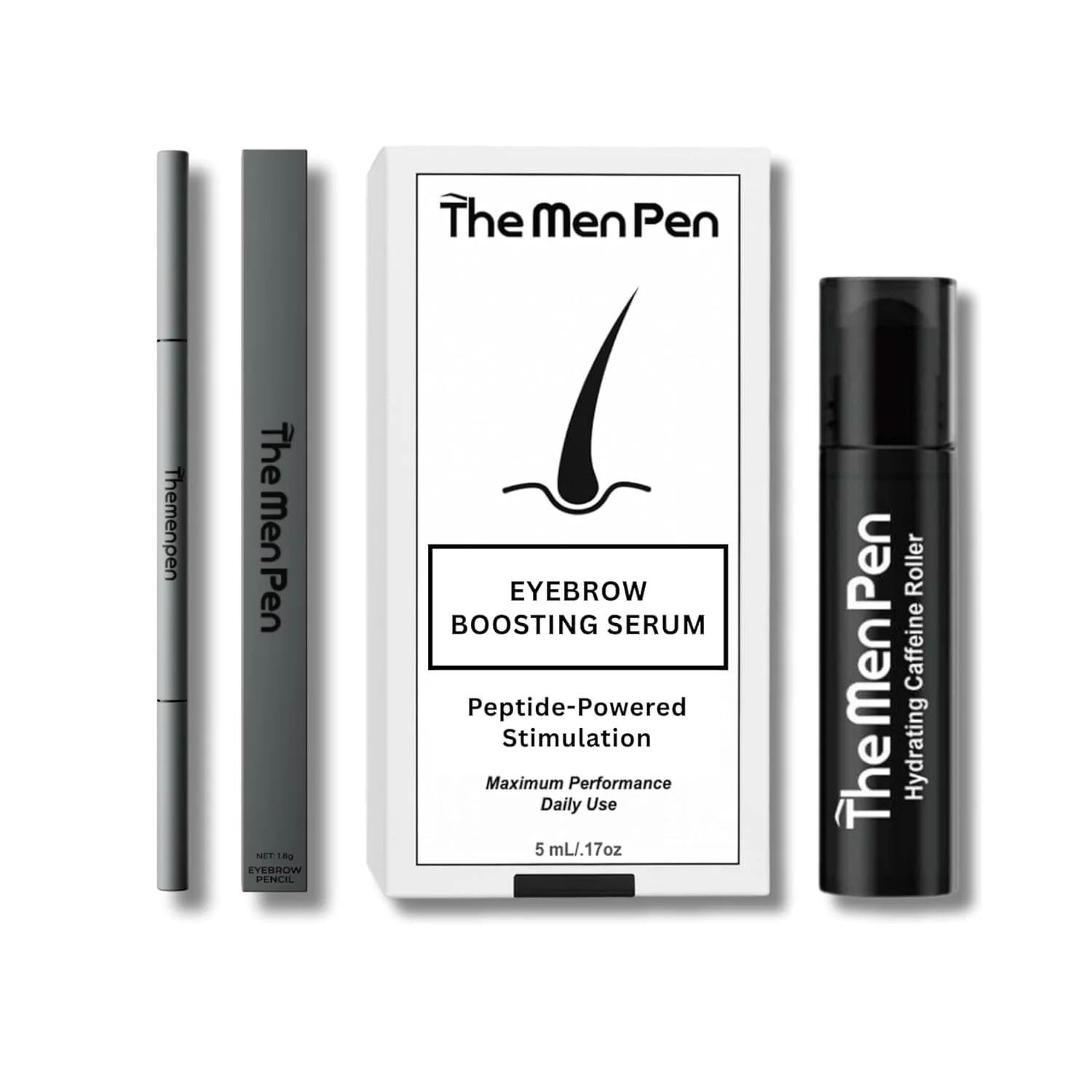 Specialty The Men Pen Eyebrow Boosting Caffeine Kit Eyebrow Beard and Hair Filler Waterproof Long Lasting Sweat Proof - Brown Classic
