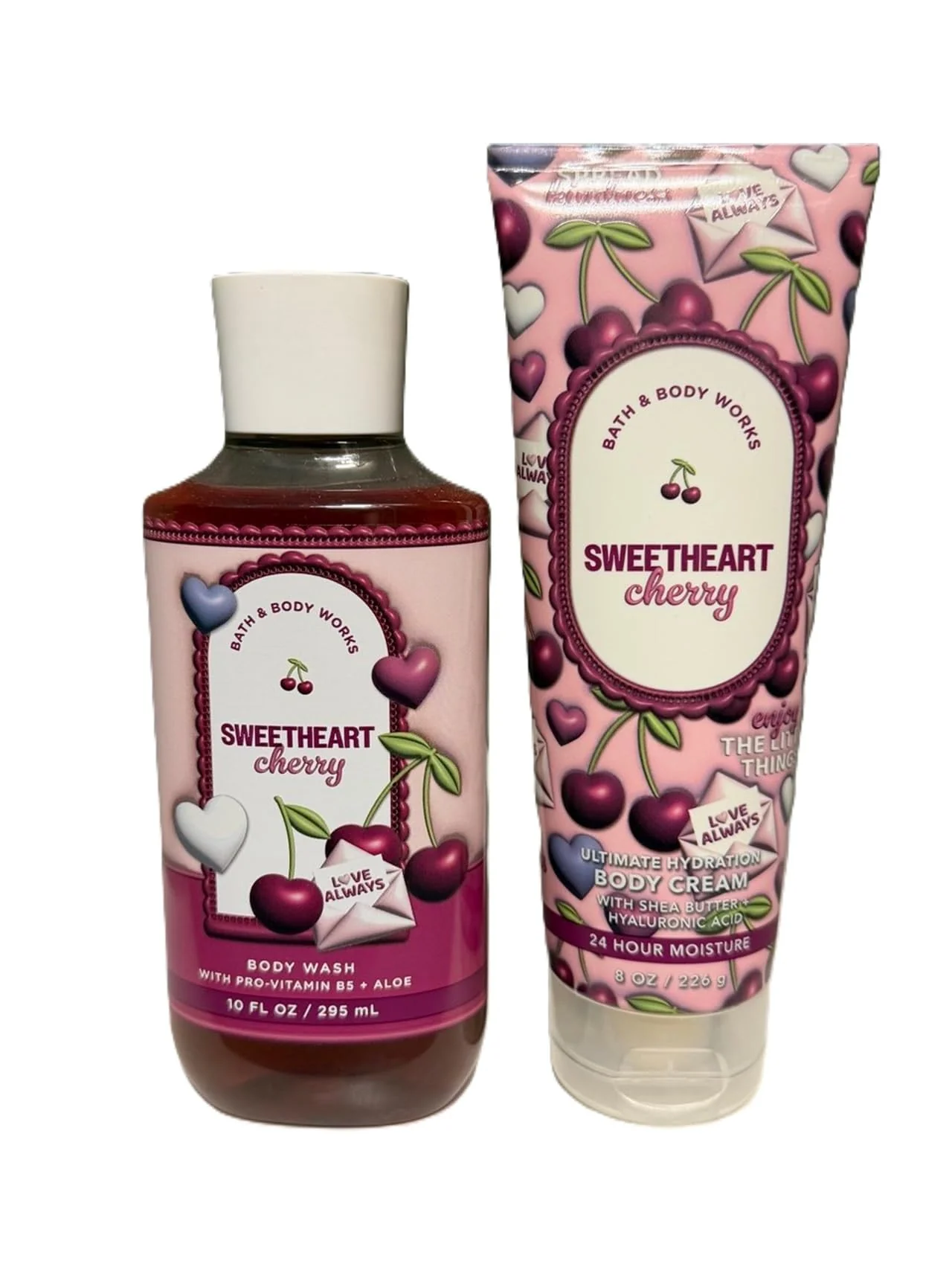 Smart Bath and Body Works Sweetheart Cherry Shower Gel and Body Cream Set - Full Size Stylish