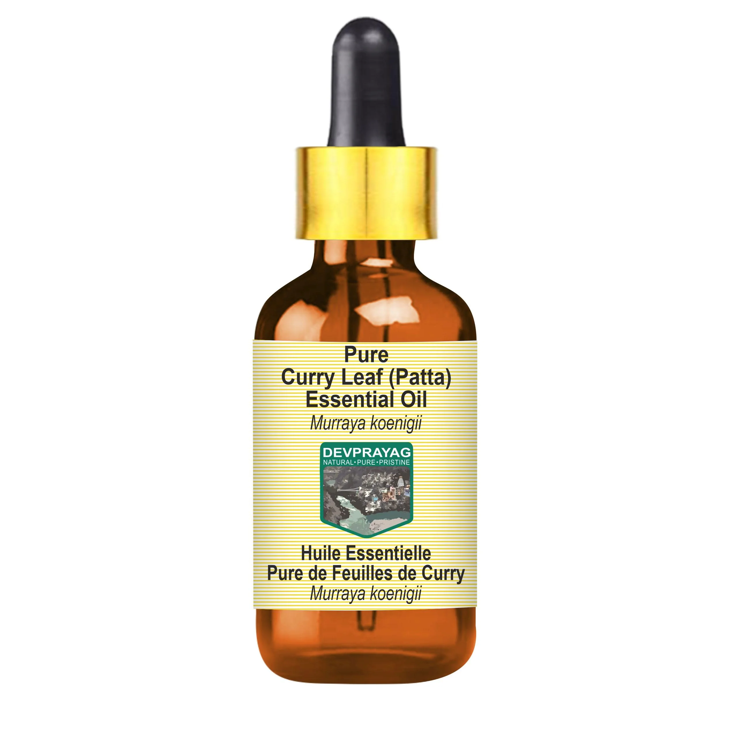 Dependable Devprayag Curry Leaf Patta Essential Oil Murraya koenigii with Glass Dropper - Pure - Non-Sticky - Non-Greasy - Lightweight - Men Women - All Fine
