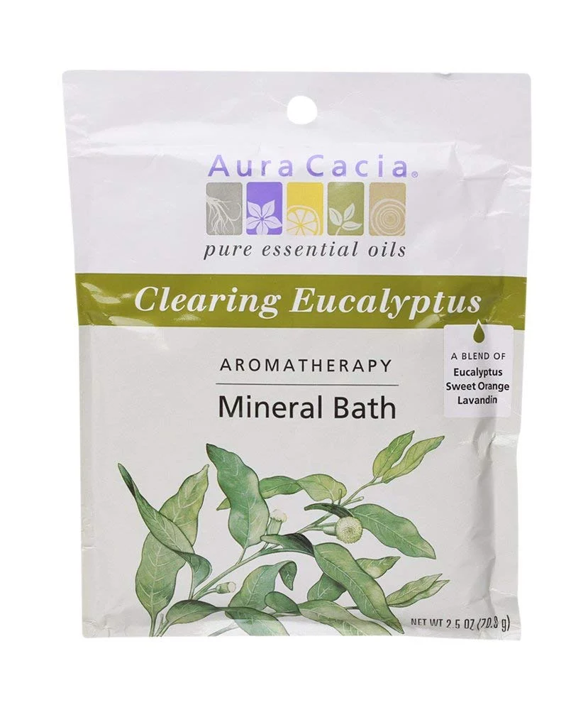 Quality Aura Cacia Clearing Eucalyptus Aromatherapy Mineral Bath 2.5 Oz. Packet Long-Lasting