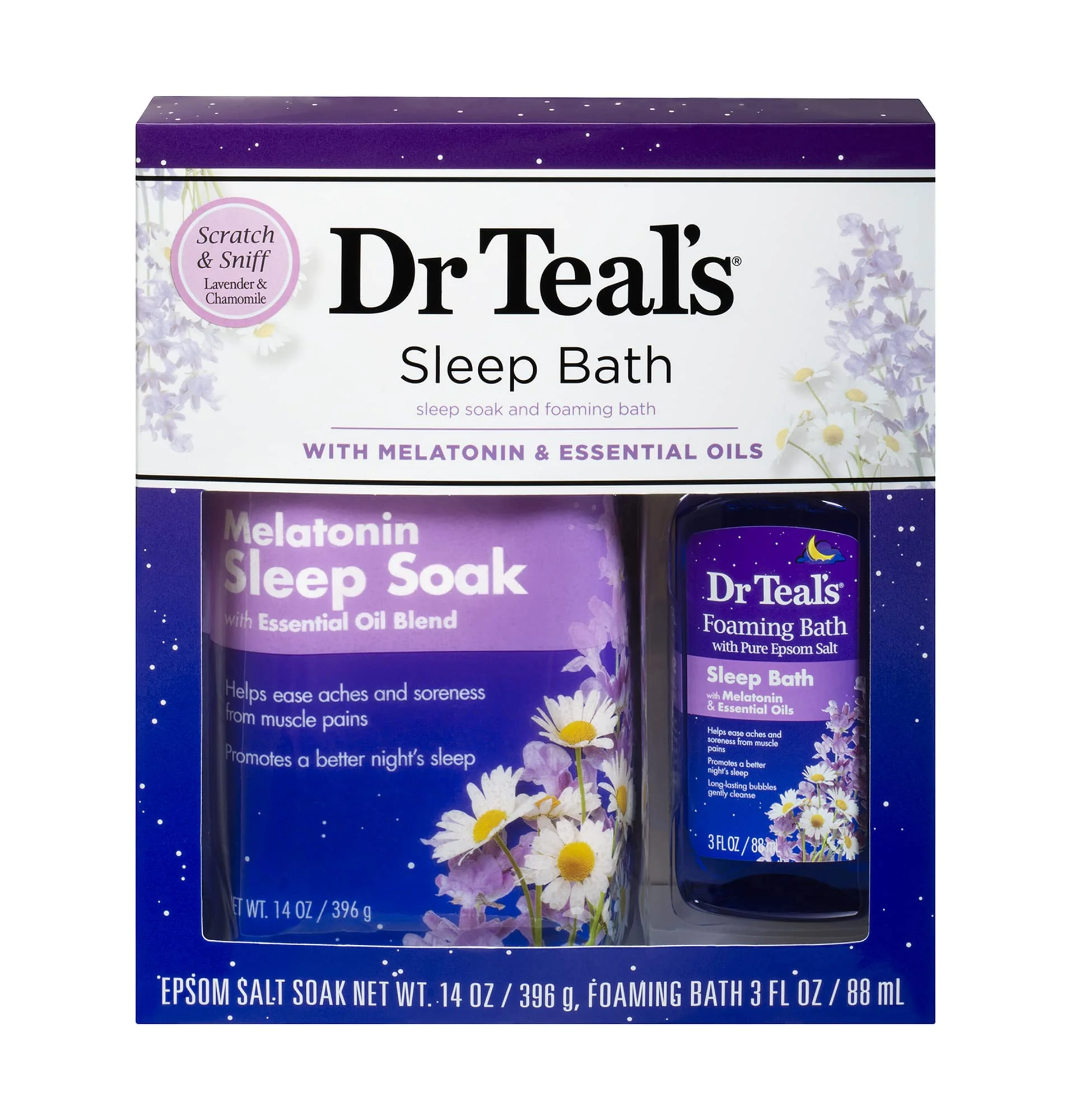 Versatile Dr Teal's Melatonin Sleep Soak Epsom Salt Solution and Foaming Bath Gift Set Artisan