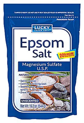 Official Lucky Super Soft Epsom Salt 19.2 OZ Unscented 12 Count Comfortable