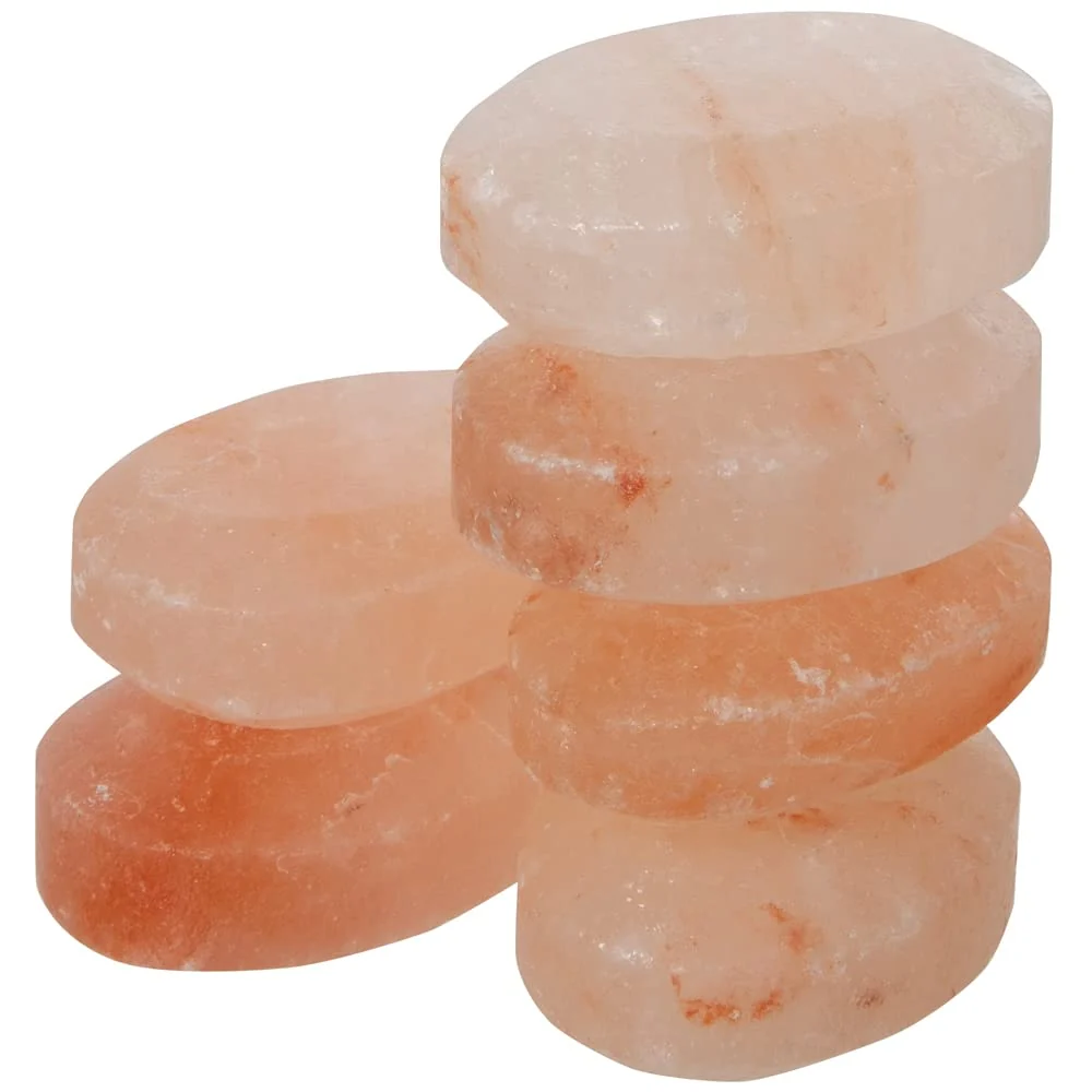 Unique Pure Himalayan Salt Works Flat Oval Massage Stone Pink Crystal Hand-Carved Stone for Massage Therapy Deodorant and Salt and Sugar Scrubs 2.5 W x High-Quality