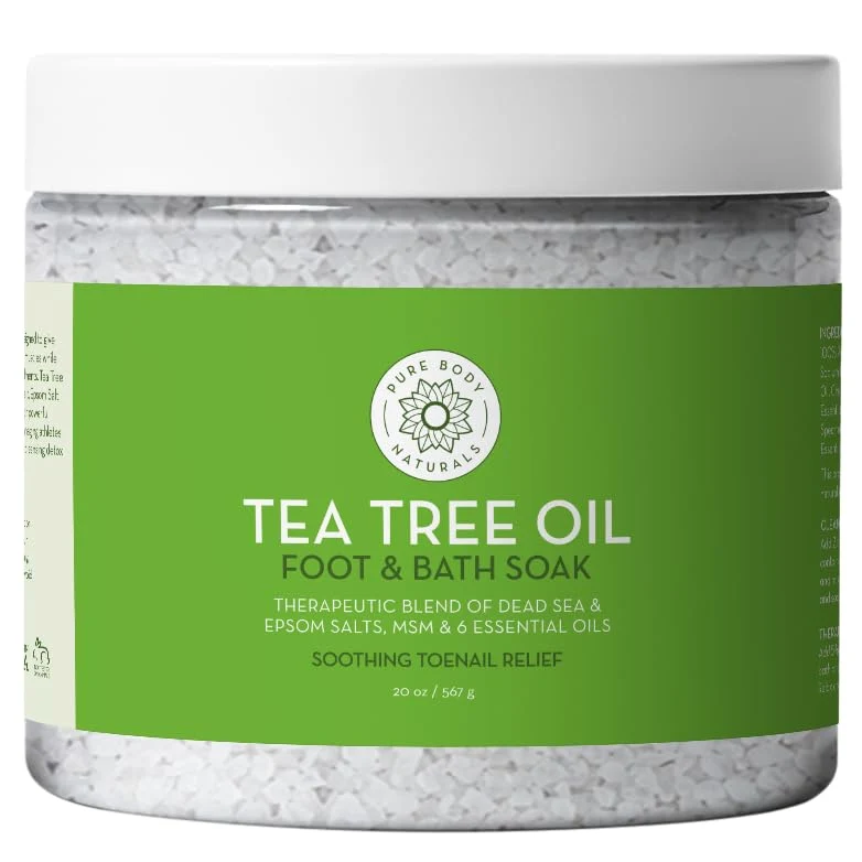 Proven Pure Body Naturals Tea Tree Oil Foot Bath Soak with Epsom and Dead Sea Salt 20 oz - Therapeutic Blend - Relief for Tired Muscles Addresses Common Fast