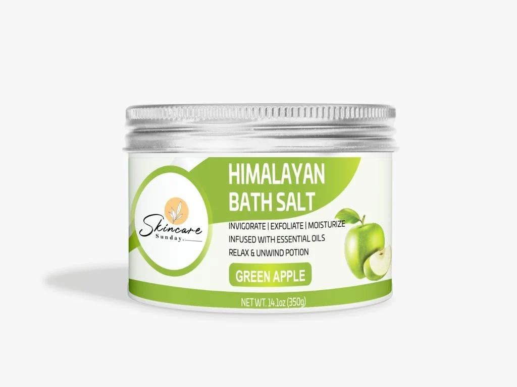 Eco-Friendly Skincare Sunday Himalayan Bath Salts Infused with Minerals and Essential Oils - Invigorate - Exfoliate - Moisturize - Detoxify - Cleanse - Relaxing Solid