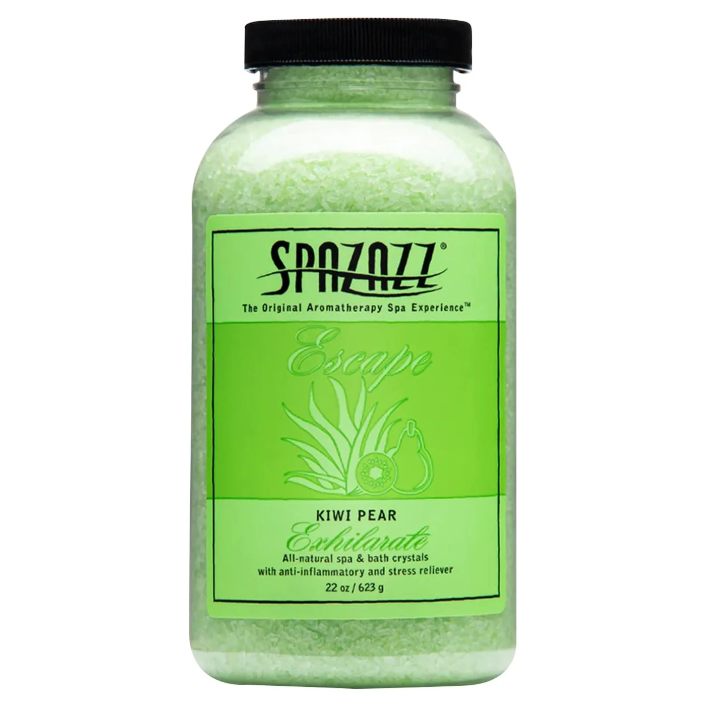Environmentally Friendly Spazzaz Hot Tub Spa Bath Salt Aromatherapy Crystals. 22 oz Kiwi Pear Crystals and Bath Salts - Oil- Safe for All Spas Efficient