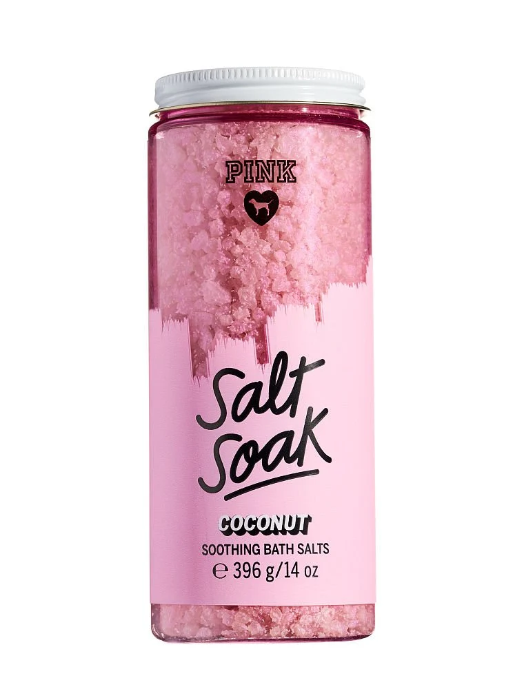 Healthy VICTORIA SECRET - SALT SOAK COCONUT SOOTHING BATH SALT - SOLD OUT NEW VERSION - - 14.4 FL OZ - PINK BODY Traditional