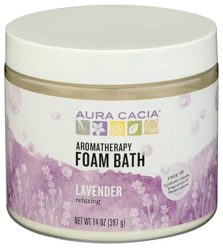 Artisan Aura Cacia Aromatherapy Foam Bath Relaxing Lavender 14 ounce jar Traditional