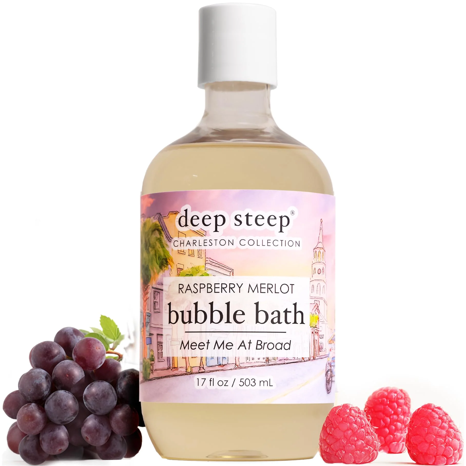 Consistent Deep Steep Raspberry Merlot Bubble Bath for Women Hypoallergenic Clinically Tested Clean Formula for Sensitive Skin Sulfate- 17 fl oz Bottle Exceptional