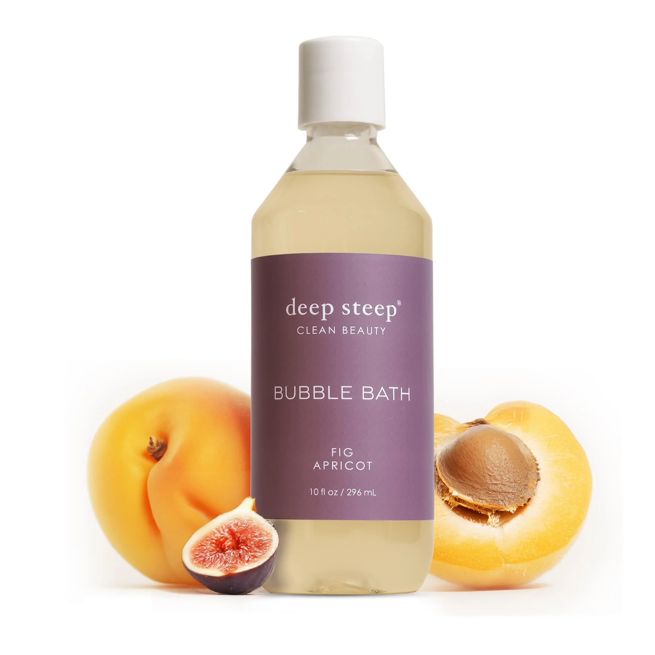Environmentally Friendly Deep Steep Bubble Bath Fig Apricot 10 oz - Soothing Soak with Shea Butter Argan Oil Aloe Vera Coconut Oil - Vegan Sulfate- PH-Balanced Green