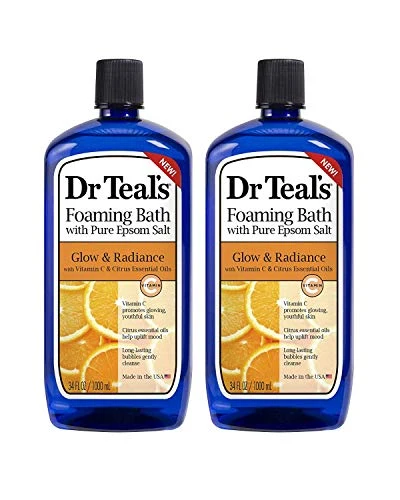 Reusable Dr. Teal's Glow Radiance with Vitamin C Citrus Essential Oils Foaming Bath 34oz Pack of 2 Casual