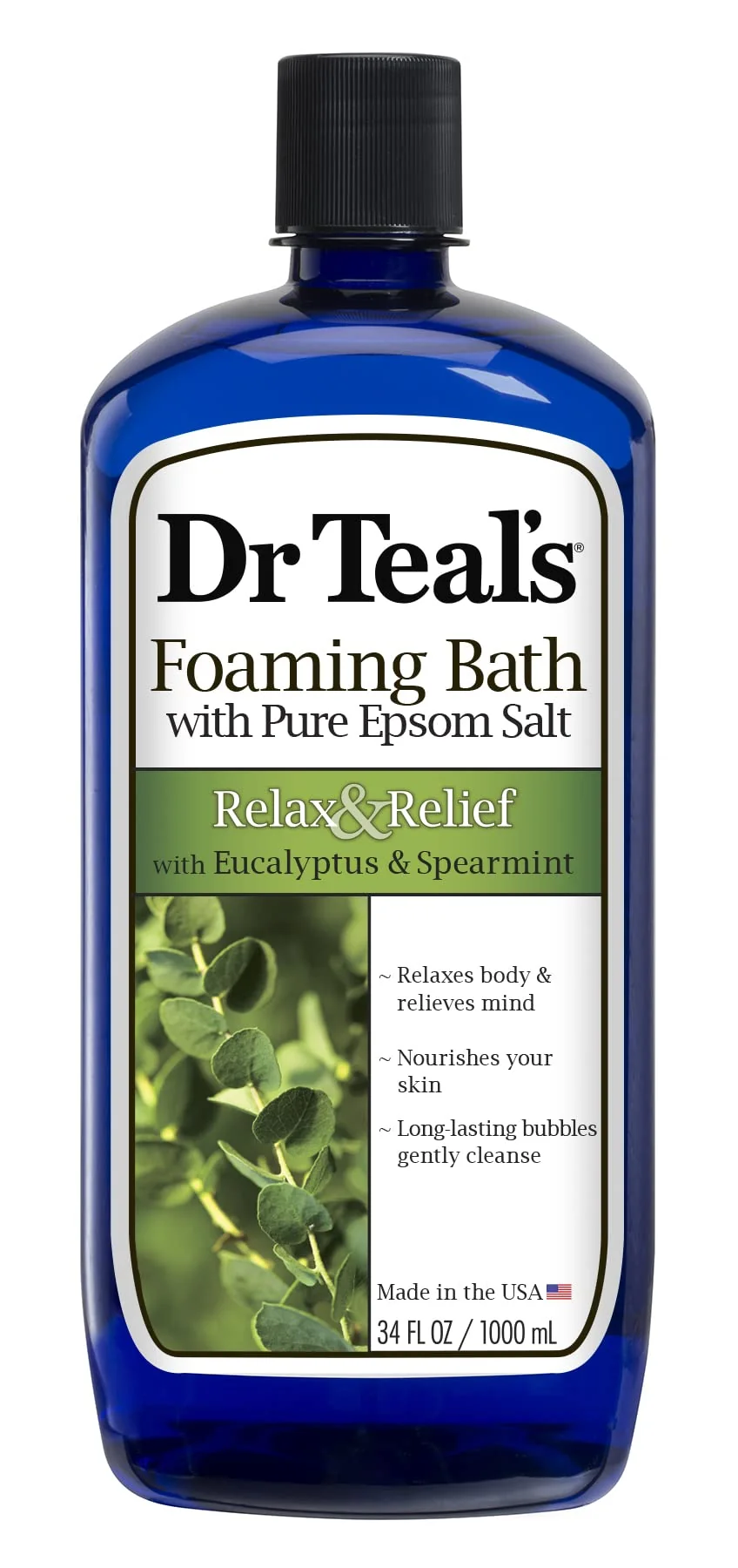 Safe Dr. Teal's Foaming Bath Eucalyptus 34 Ounce Pack of 3 Environmentally Friendly