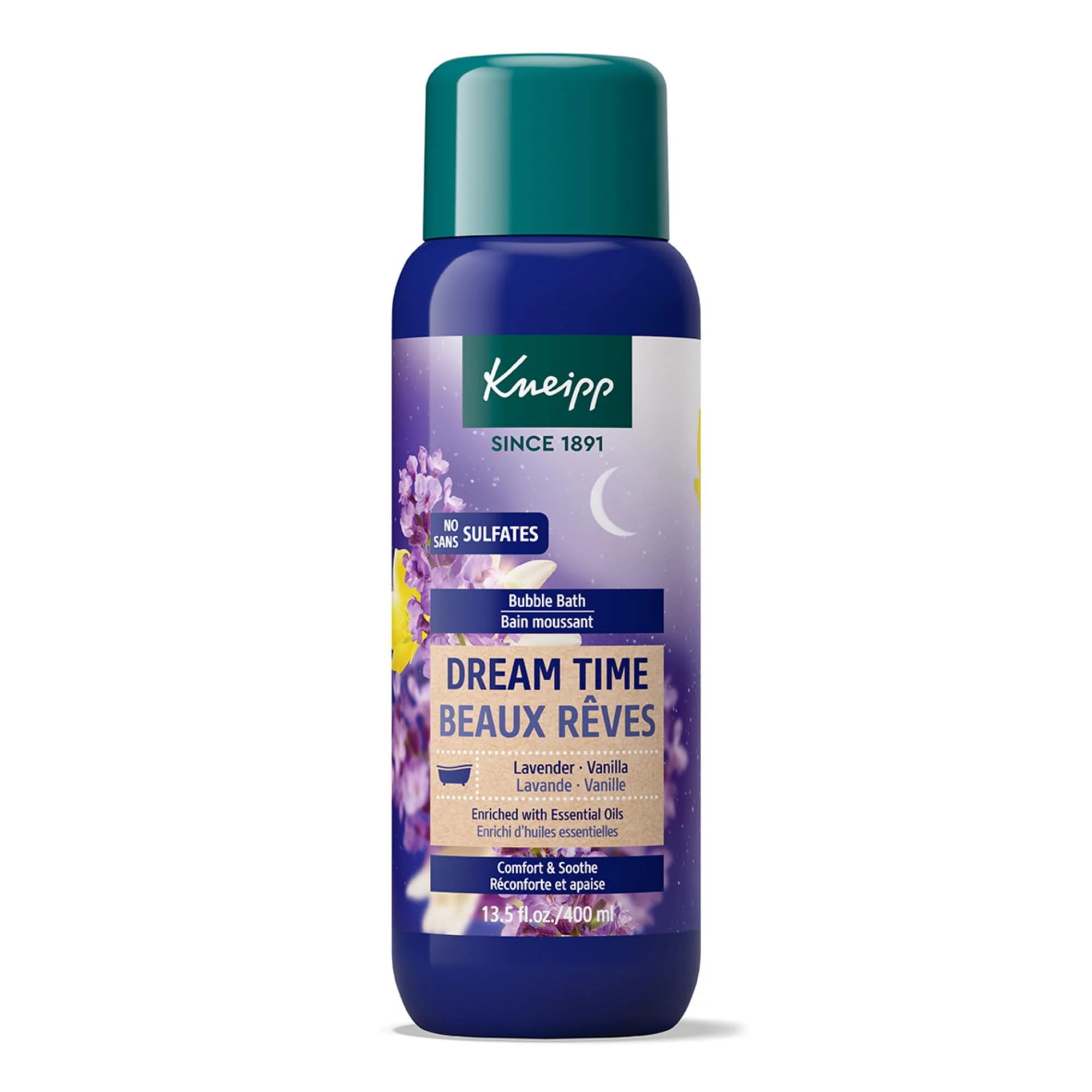 Advanced Kneipp Dream Time Lavender Vanilla Aromatherapy Bubble Bath - Good for Unwinding Before Bed - Vegan - Sulfate - 13.5 fl oz - Up to Eight Baths High-End