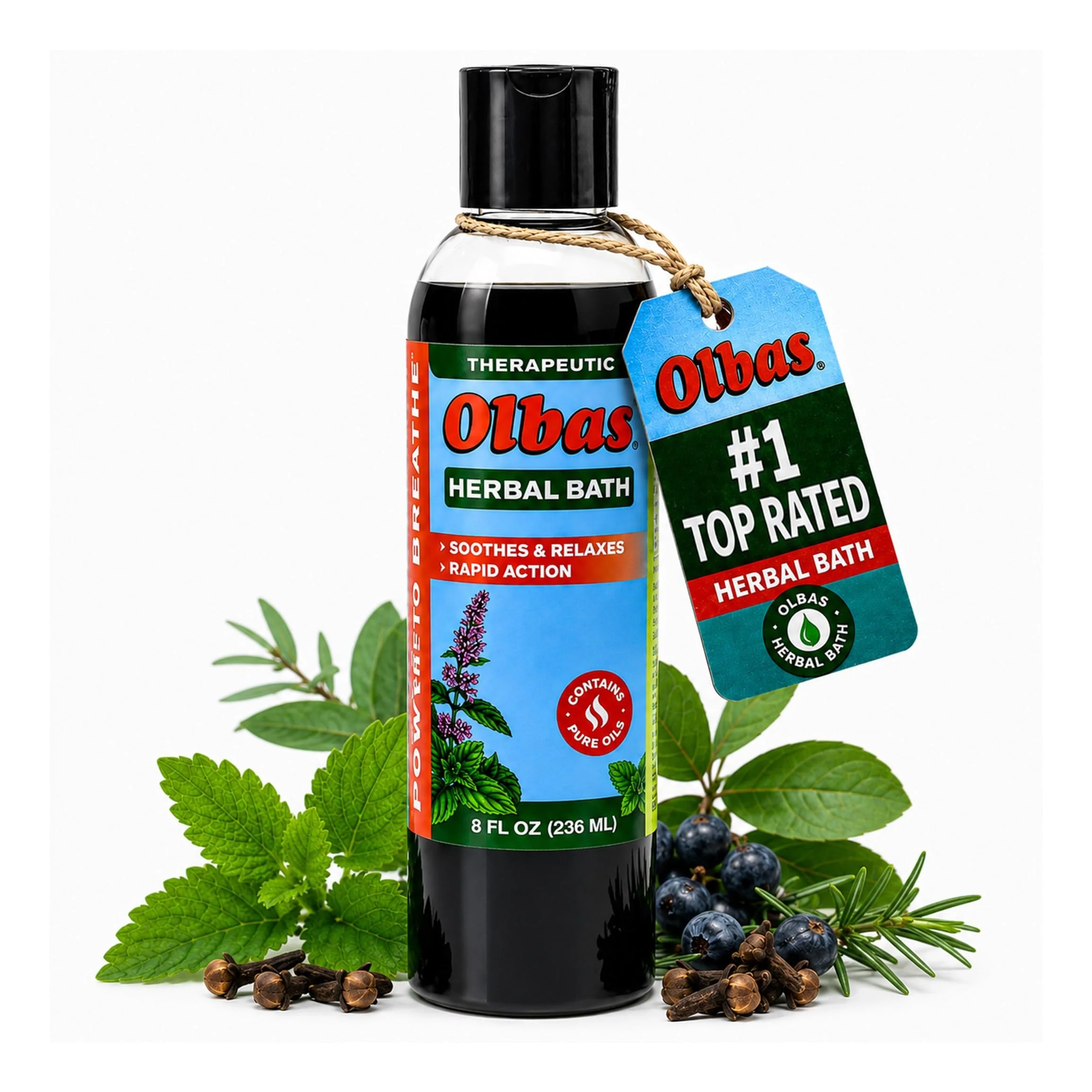 Minimalist Olbas Herbal Bath 1 Pack 8 fl oz 236 ml Sore Muscle Bath Soak Natural Muscle Relaxer Bath Each Aromatic Swiss Formula with Essential Oils Outstanding
