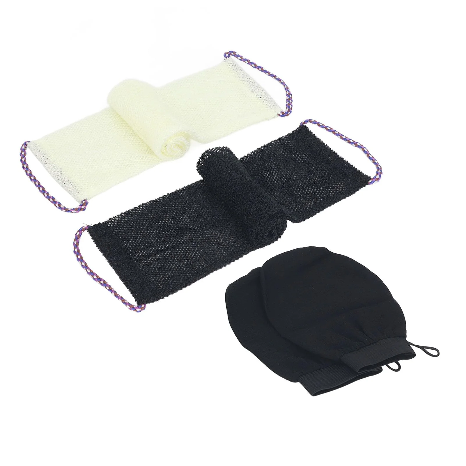 Selected Keenso Long Bath Exfoliating Scrubber for Skin Smoother Set for Shower Nylon Material Black Beige Safe