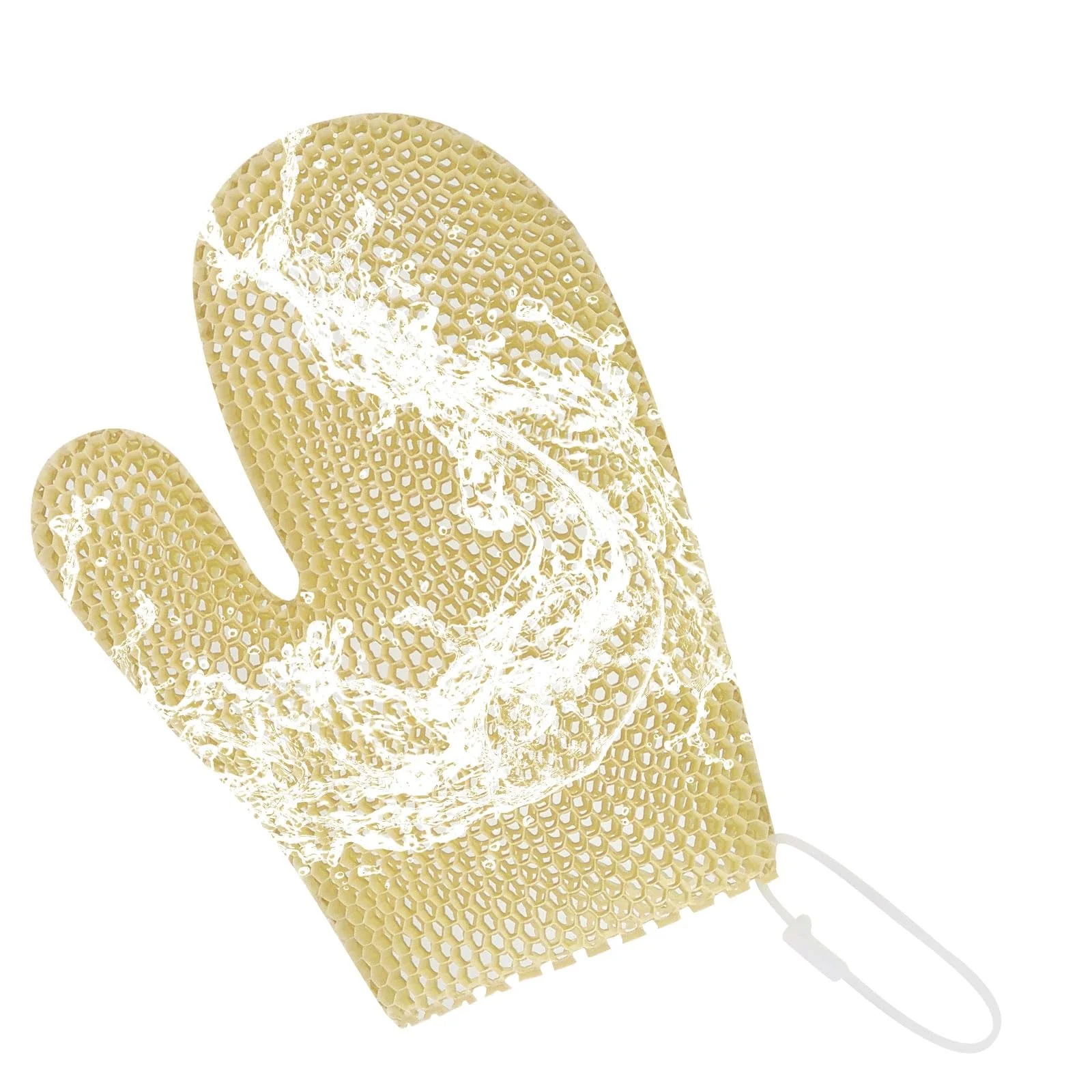 Optimized Honeycomb Exfoliating Bath Gloves - Microfiber for Enhanced Blood Circulation Soft Smooth Skin for All Skin Types Yellow - Glove Artisan