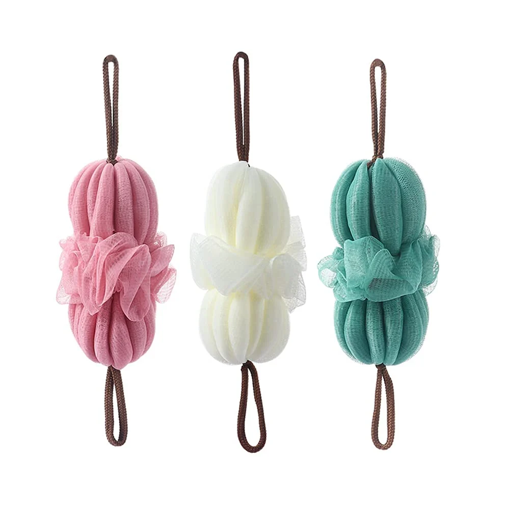 Responsible Long Bath Loofah Shower Sponge Mesh Pouf Stretchable Shower Ball Bath Body Back Brush Exfoliating Body Scrubber Mesh Pouf for Men and Women Pack of 3 Smooth