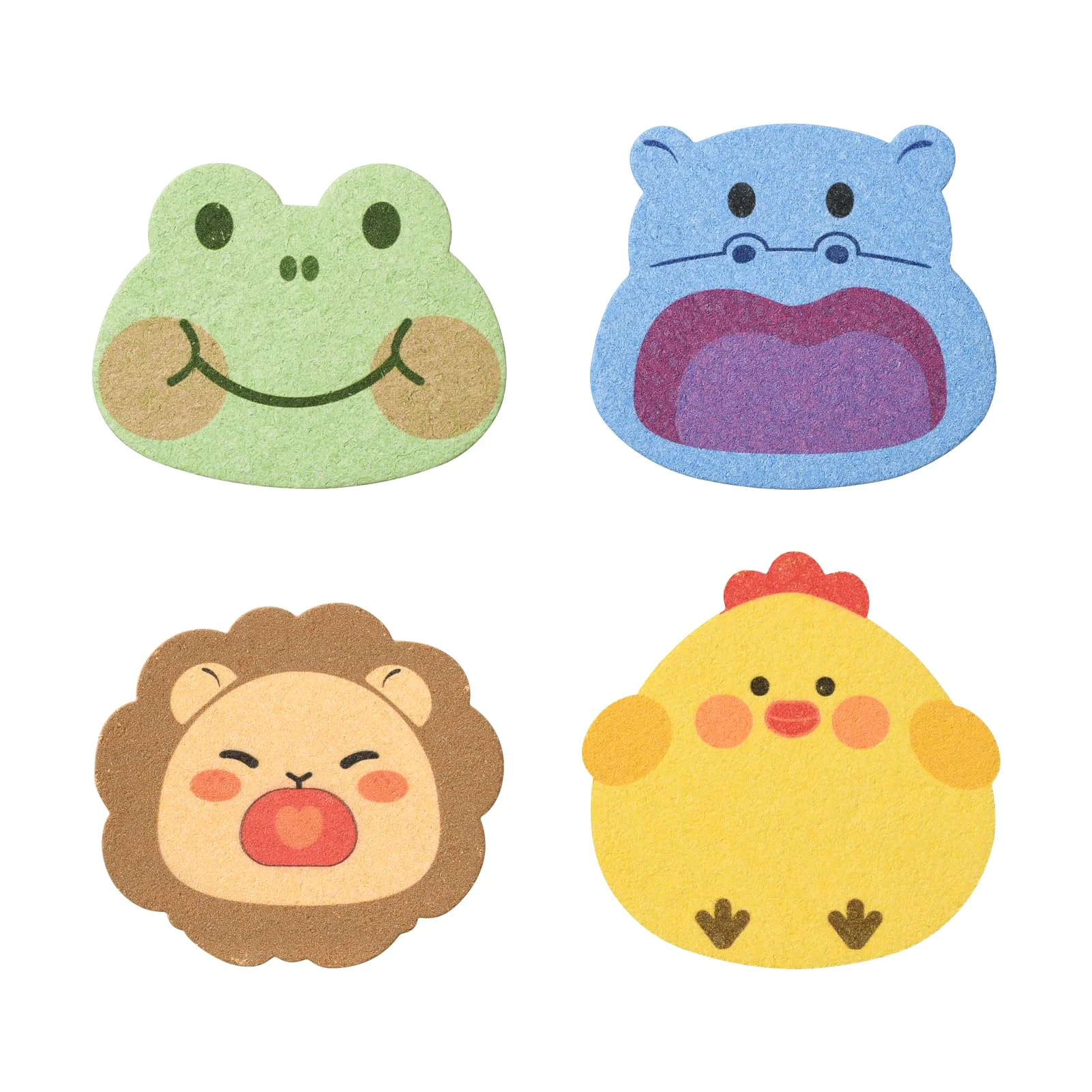 Soft Cute Colorful Cartoon Shape Bath Sponge for Kids Baby Sponge for Bathing Hippo Frog Lion Chicken Certified