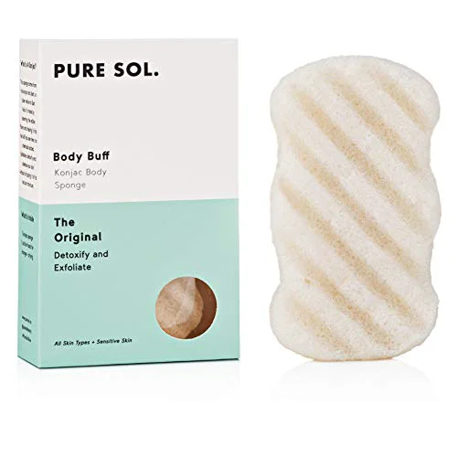 Authentic Pure SOL. Konjac Exfoliating Bath Sponge - Exfoliator Sponge - Konjac Sponge for Sensitive Skin - Deep Cleansing Clean Pores Remove User-Friendly